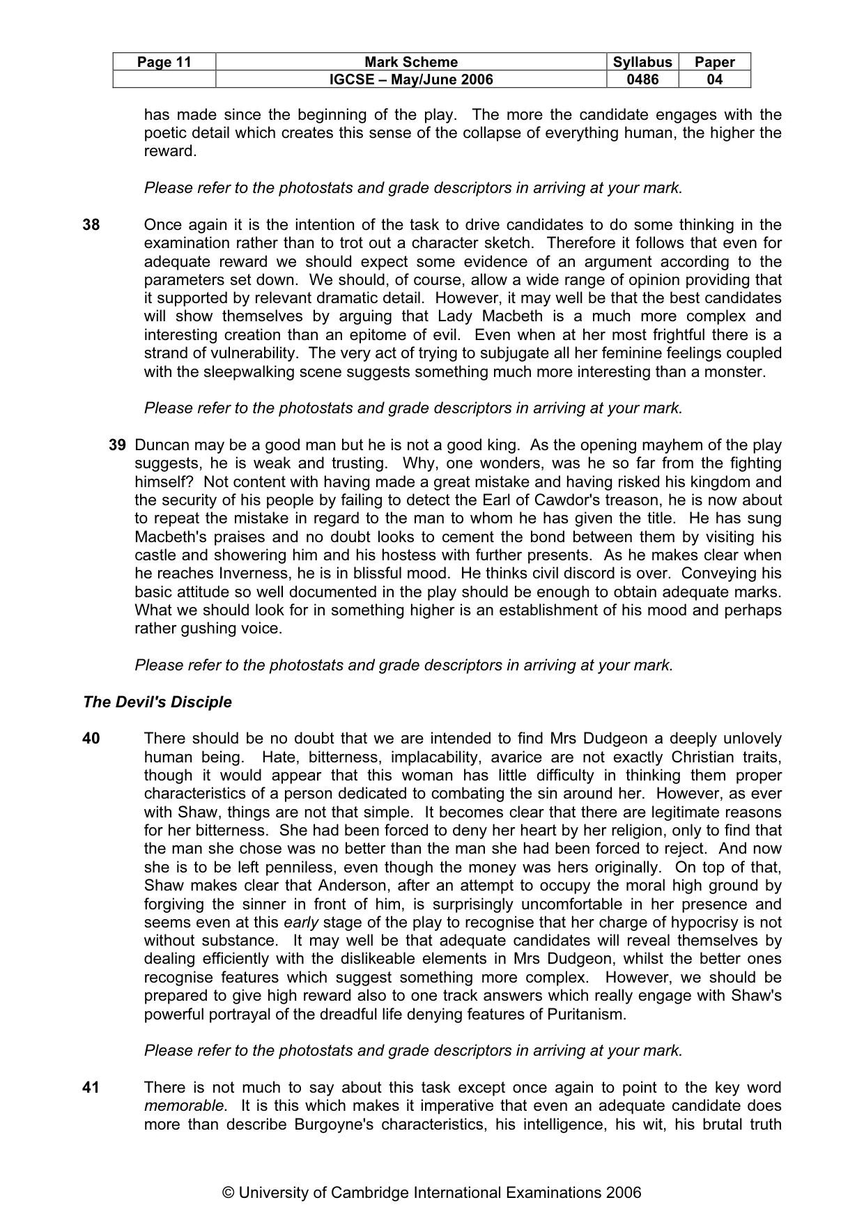 Mark scheme, page 12 of 14