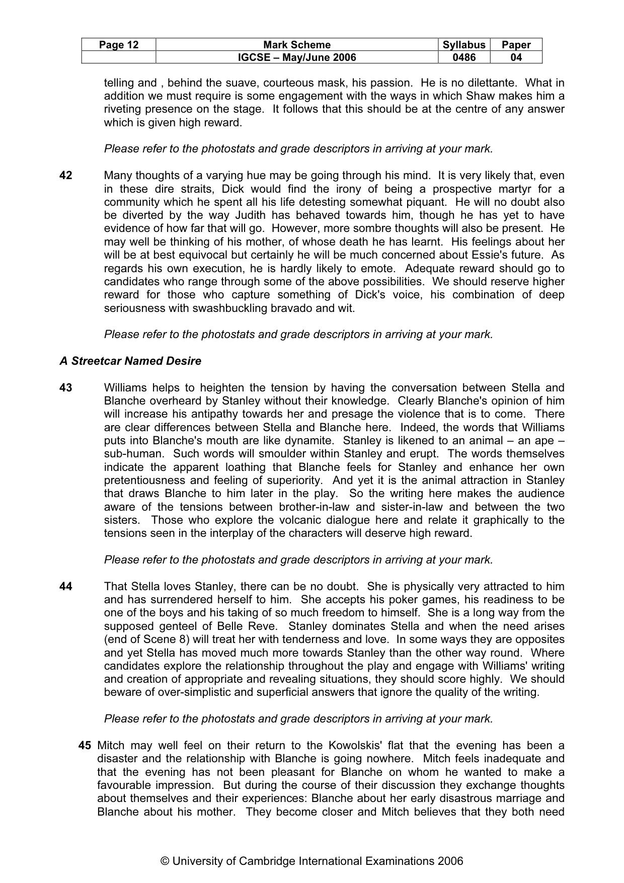 Mark scheme, page 13 of 14