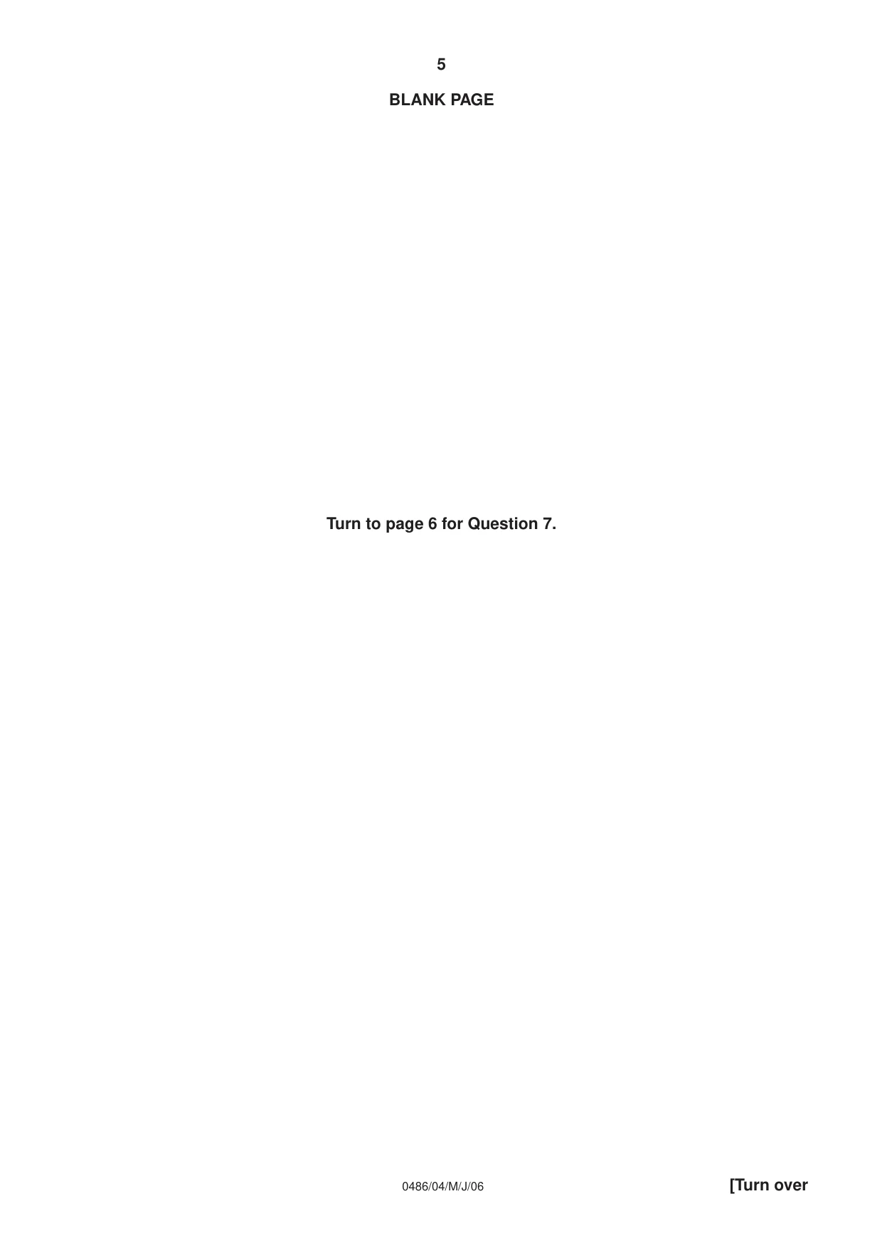 Cambridge IGCSE English - Literature 0486 2006 May/June Paper 4 · Variant 1 question paper, page 5 of 28