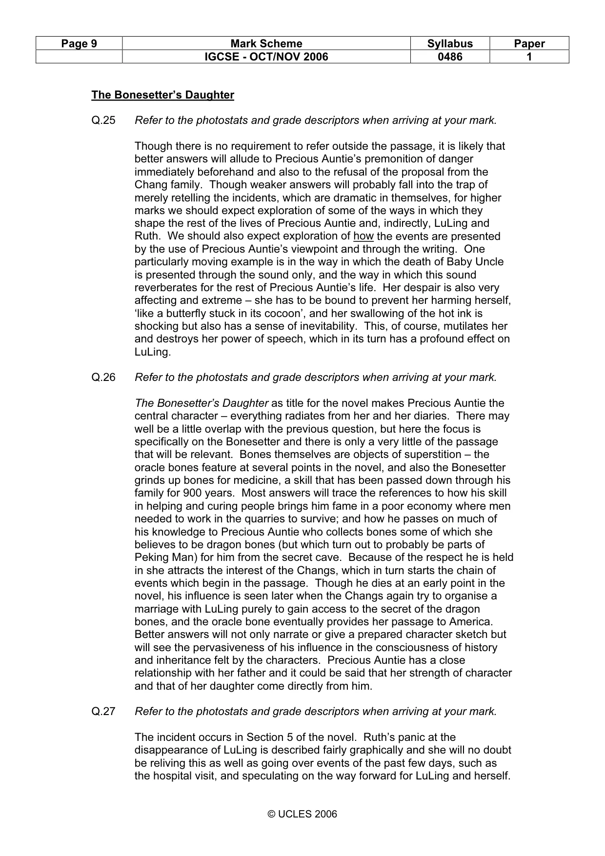 Mark scheme, page 9 of 16