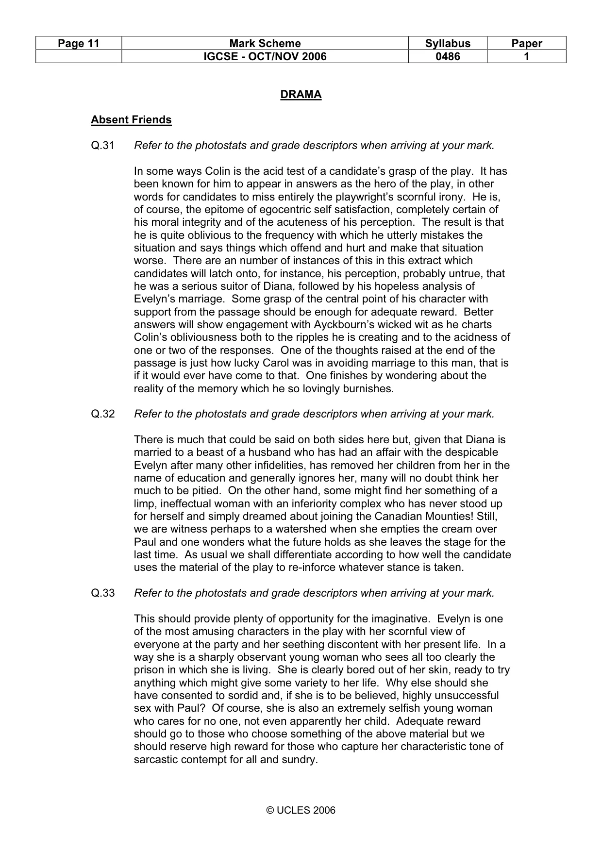 Mark scheme, page 11 of 16