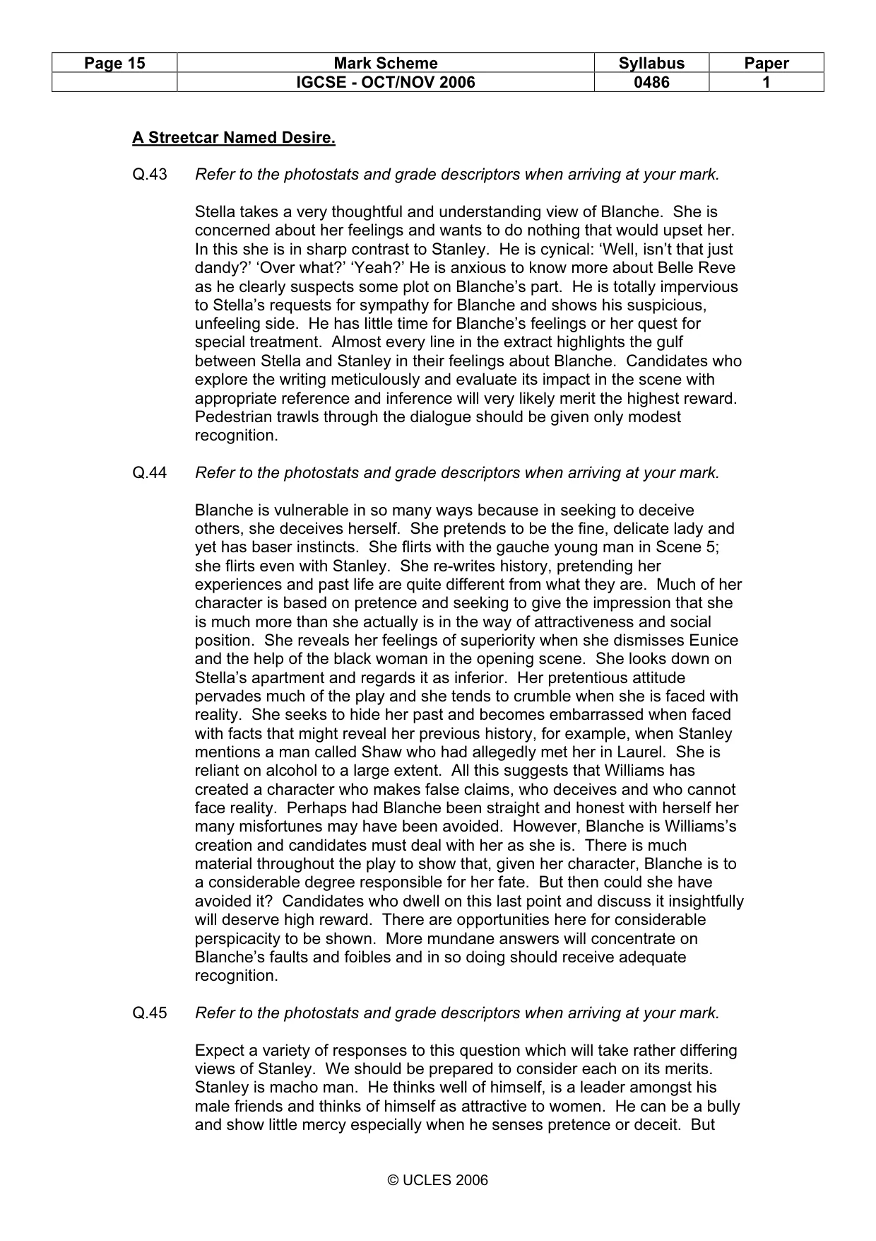 Mark scheme, page 15 of 16
