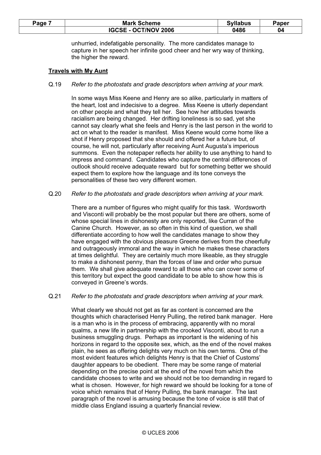 Mark scheme, page 7 of 16