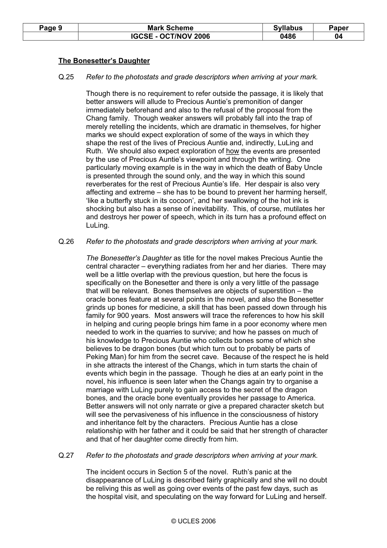 Mark scheme, page 9 of 16