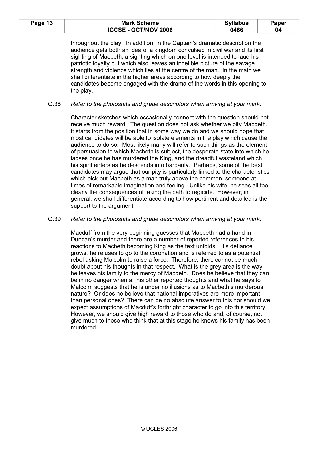 Mark scheme, page 13 of 16