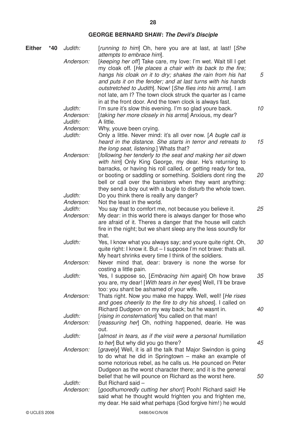 Cambridge IGCSE English - Literature 0486 2006 Oct/Nov Paper 4 · Variant 1 question paper, page 28 of 32