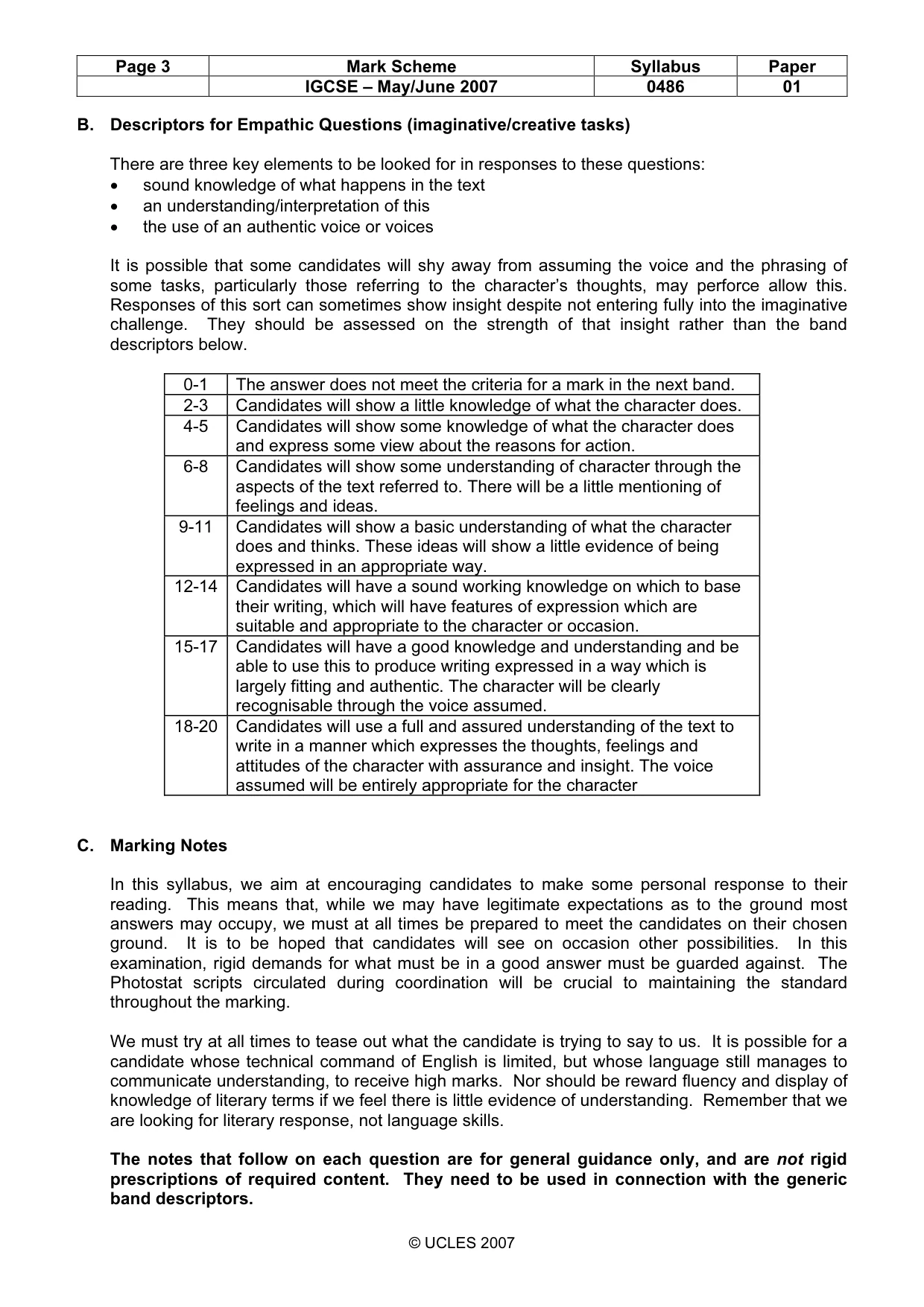 Mark scheme, page 3 of 17