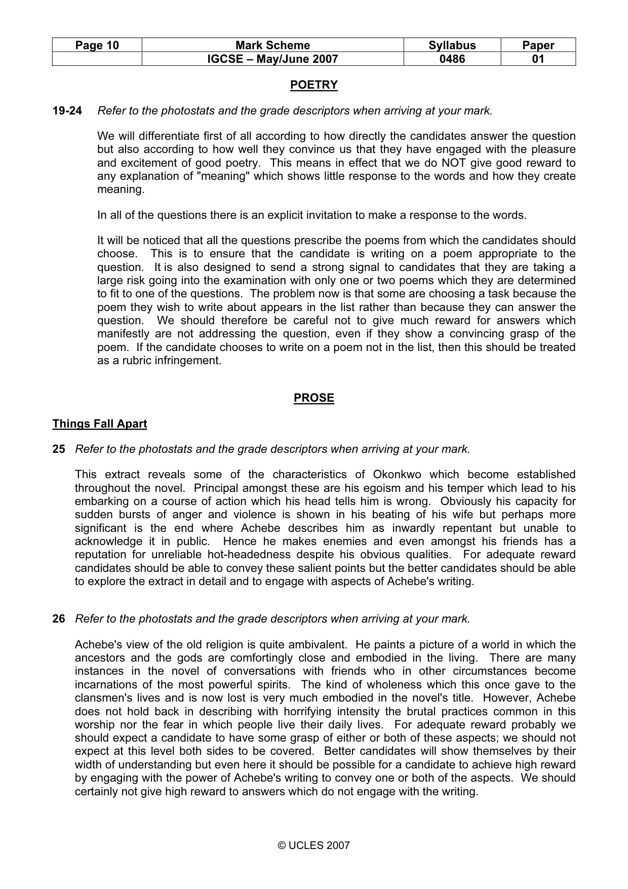Mark scheme, page 10 of 17