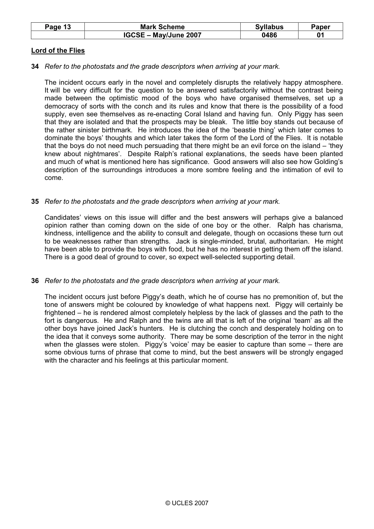 Mark scheme, page 13 of 17