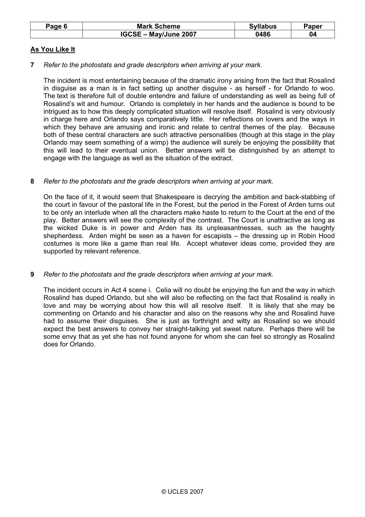 Mark scheme, page 6 of 18