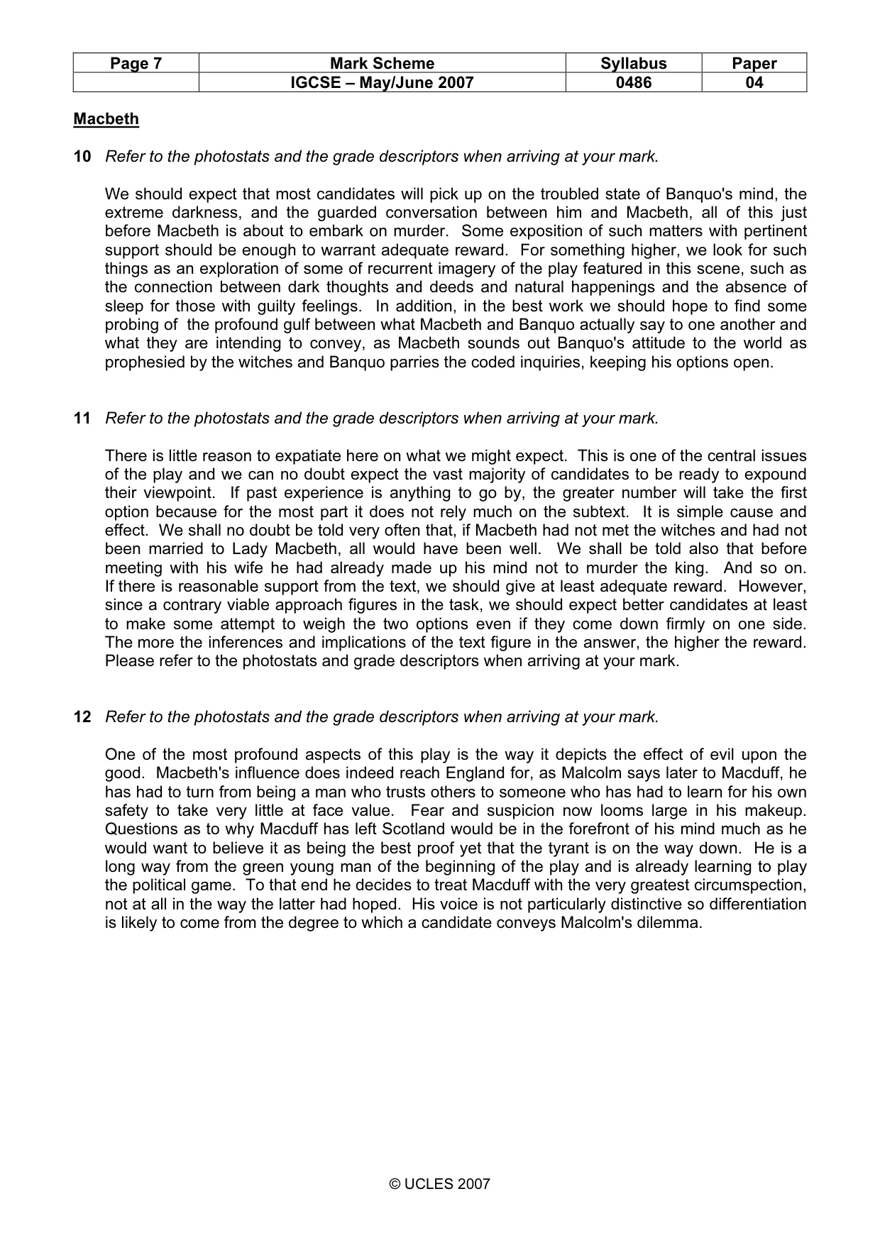 Mark scheme, page 7 of 18