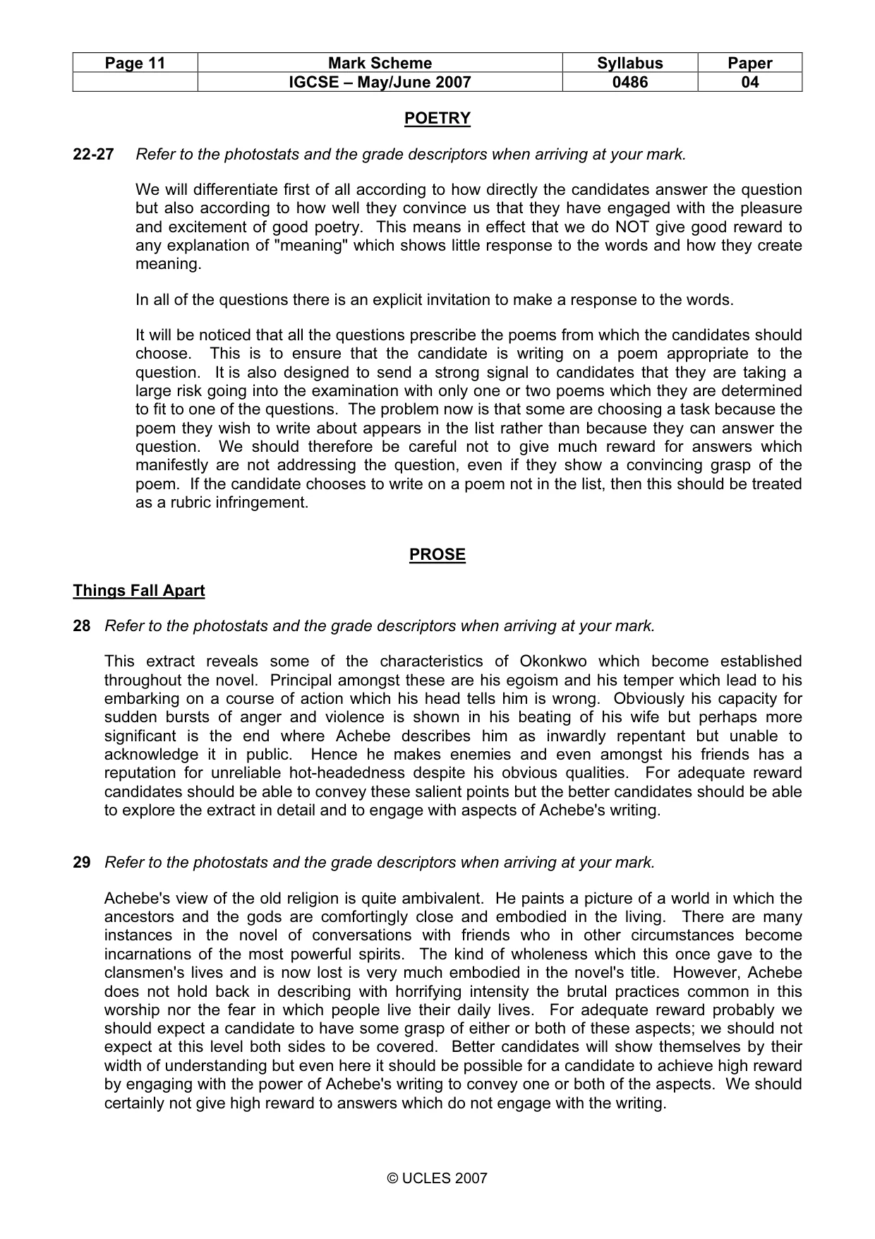 Mark scheme, page 11 of 18