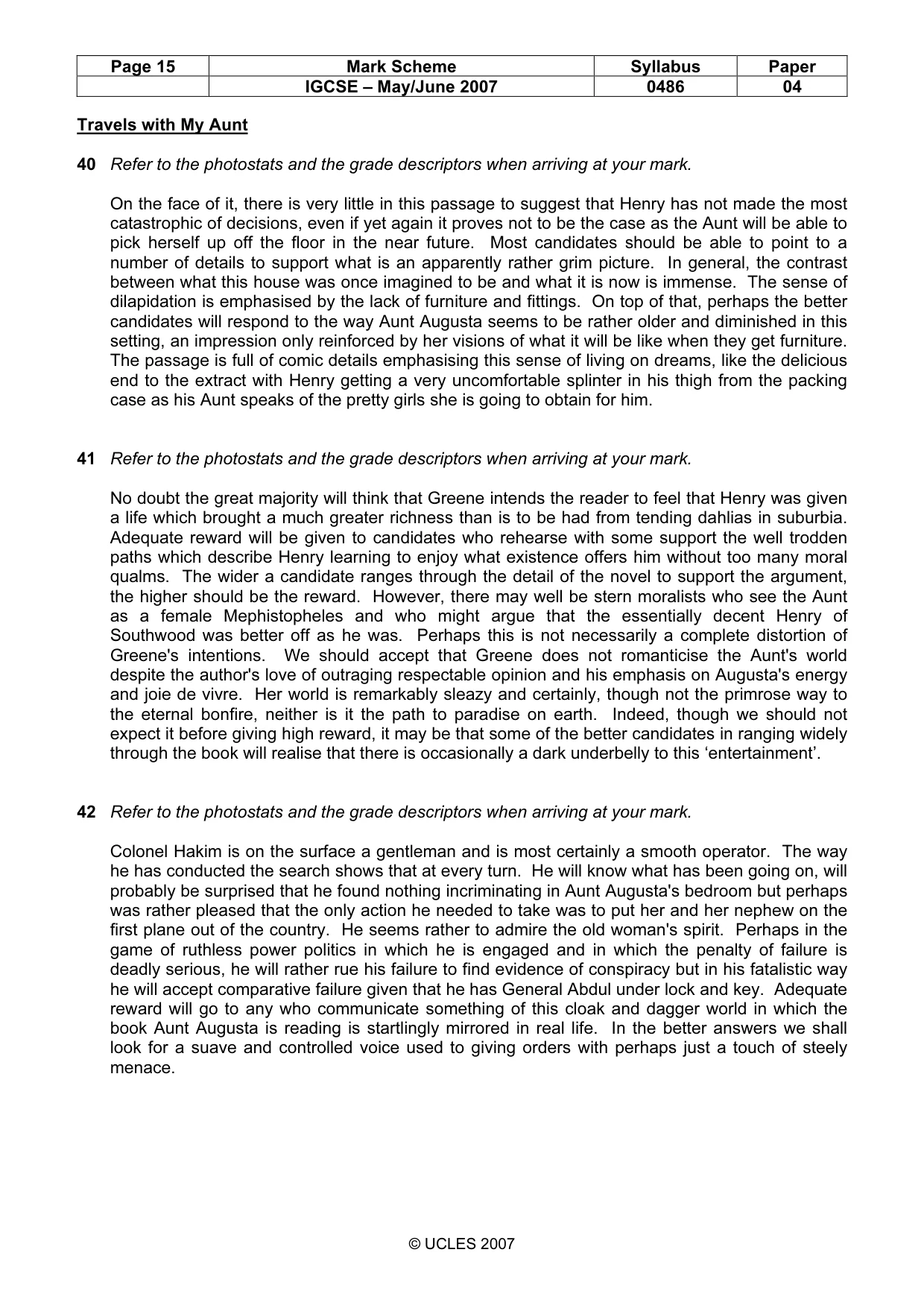 Mark scheme, page 15 of 18