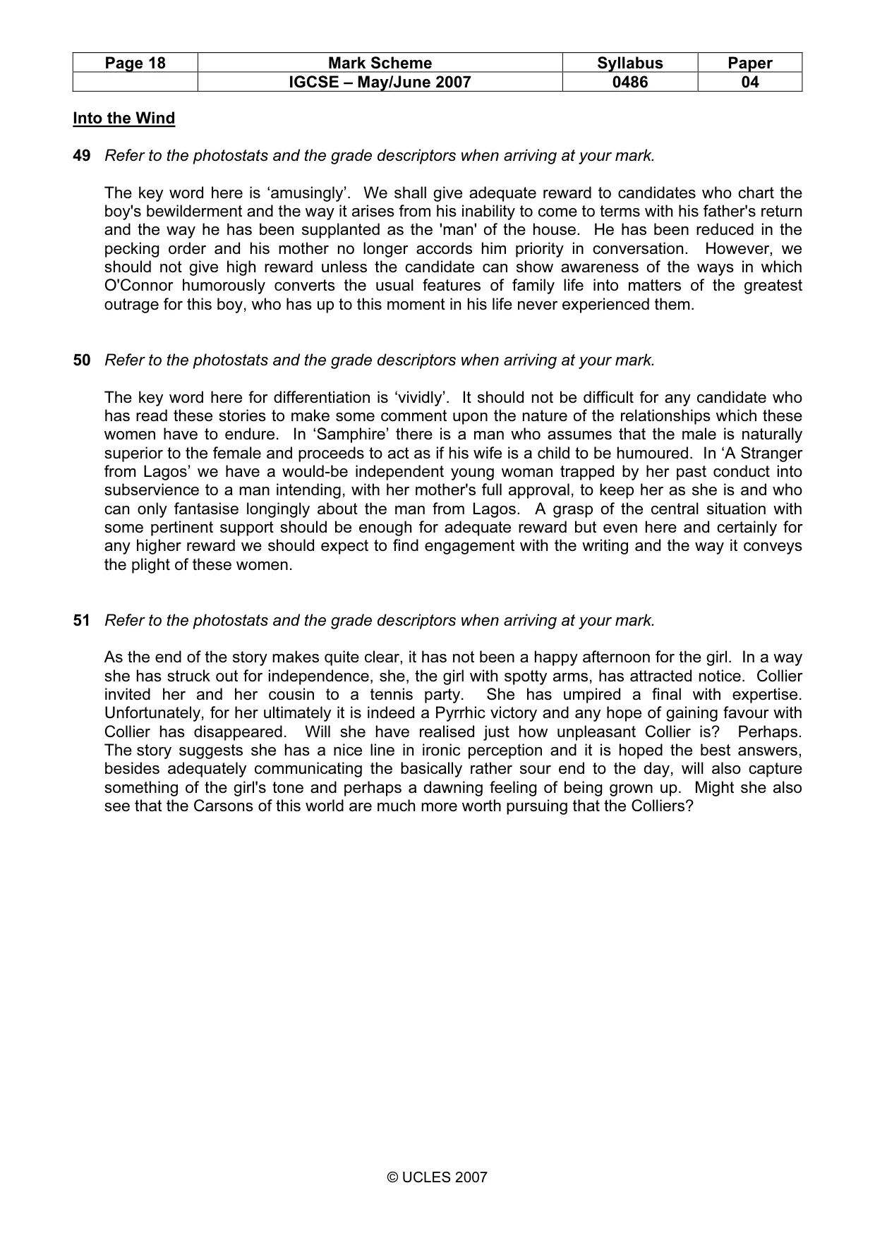 Mark scheme, page 18 of 18