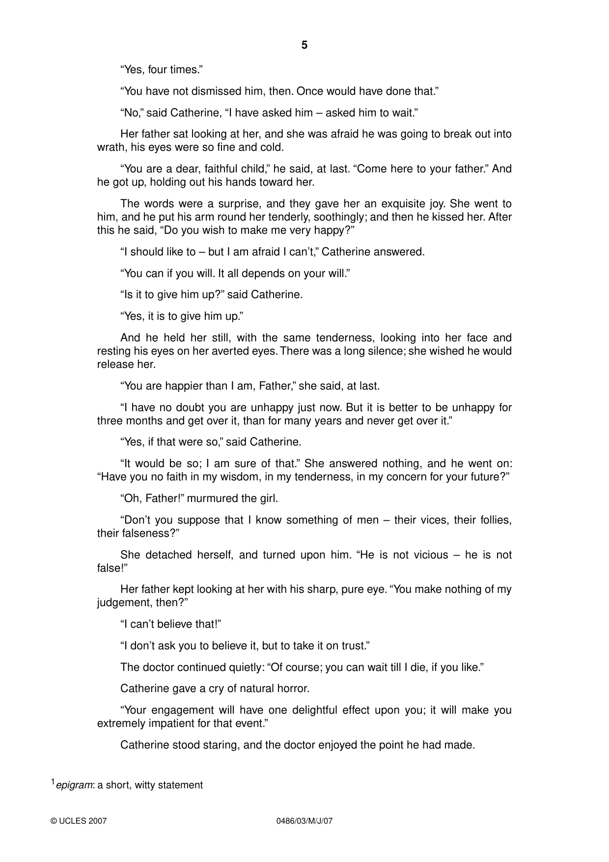 Cambridge IGCSE English - Literature 0486 2007 May/June Paper 3 · Variant 1 question paper, page 5 of 8