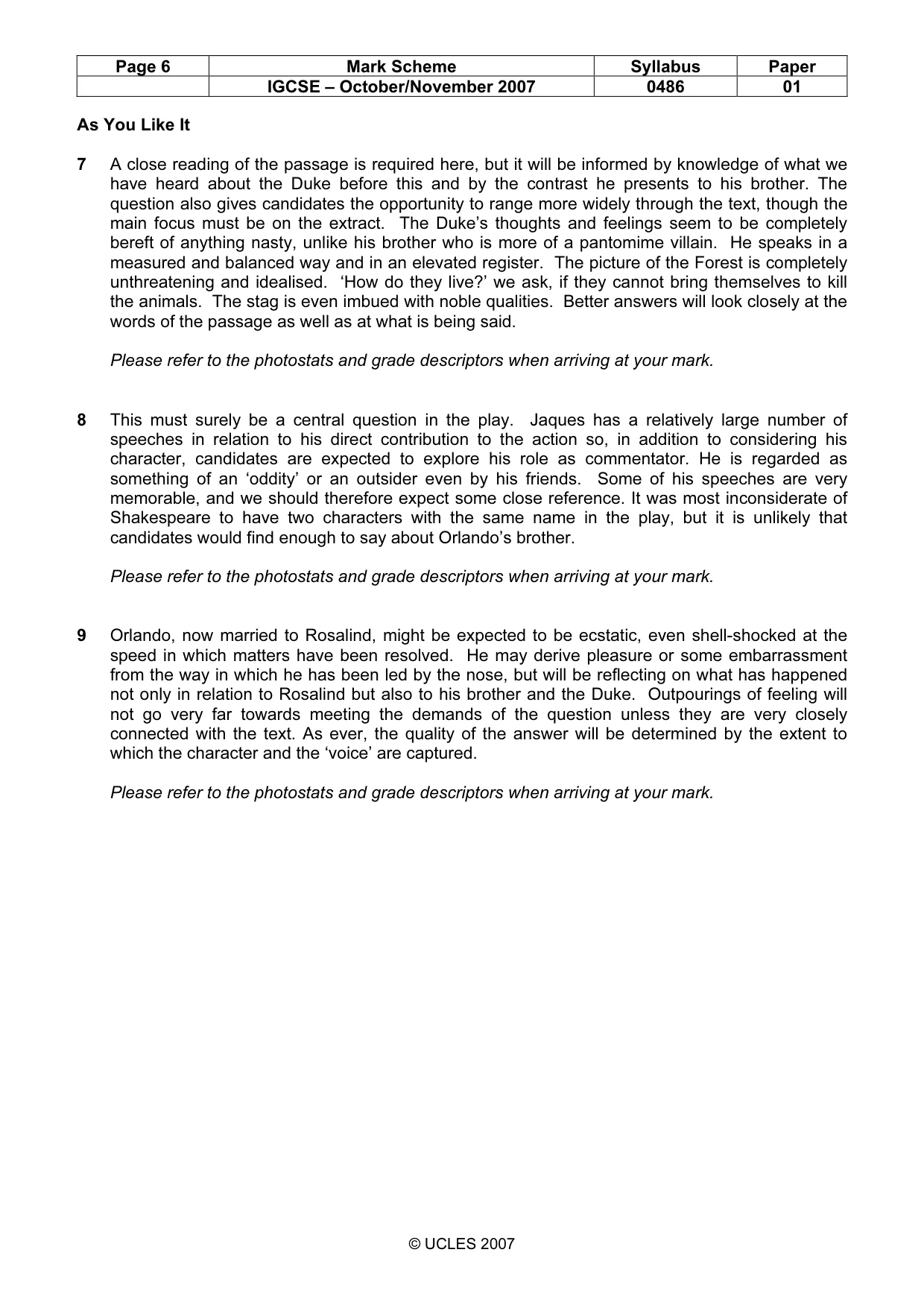 Mark scheme, page 6 of 18