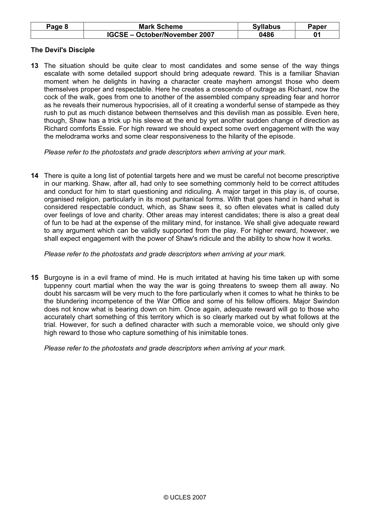 Mark scheme, page 8 of 18