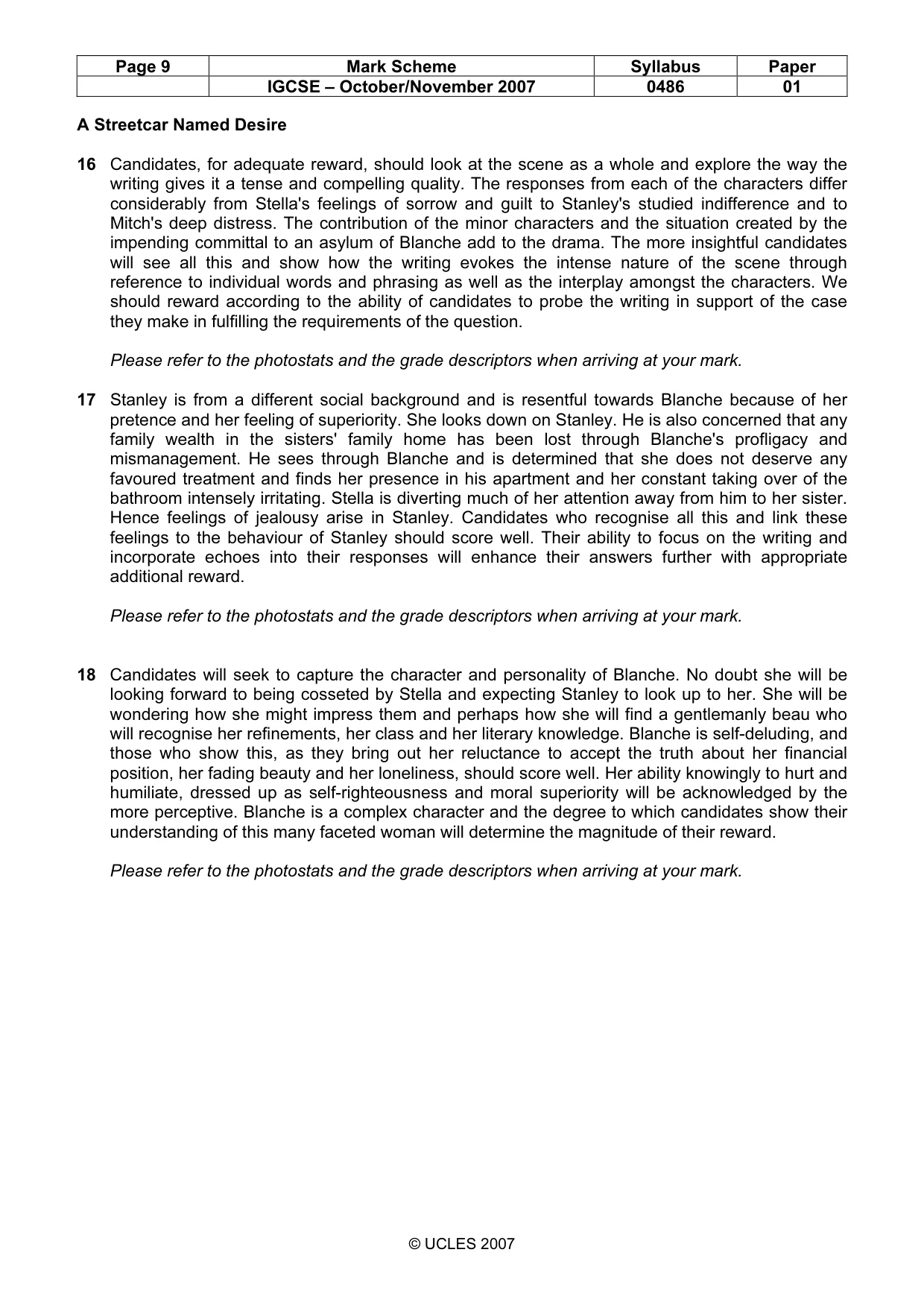 Mark scheme, page 9 of 18
