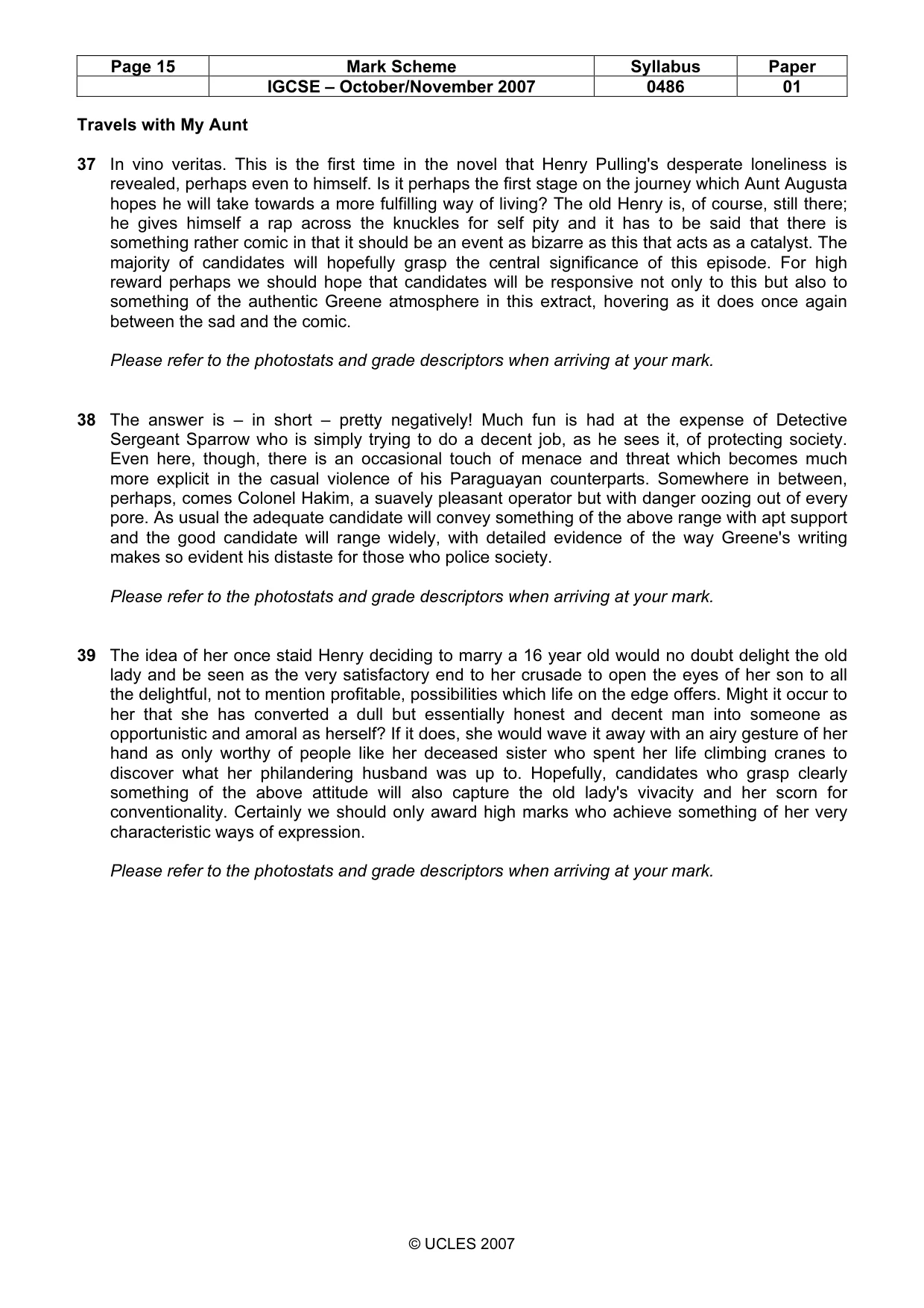 Mark scheme, page 15 of 18