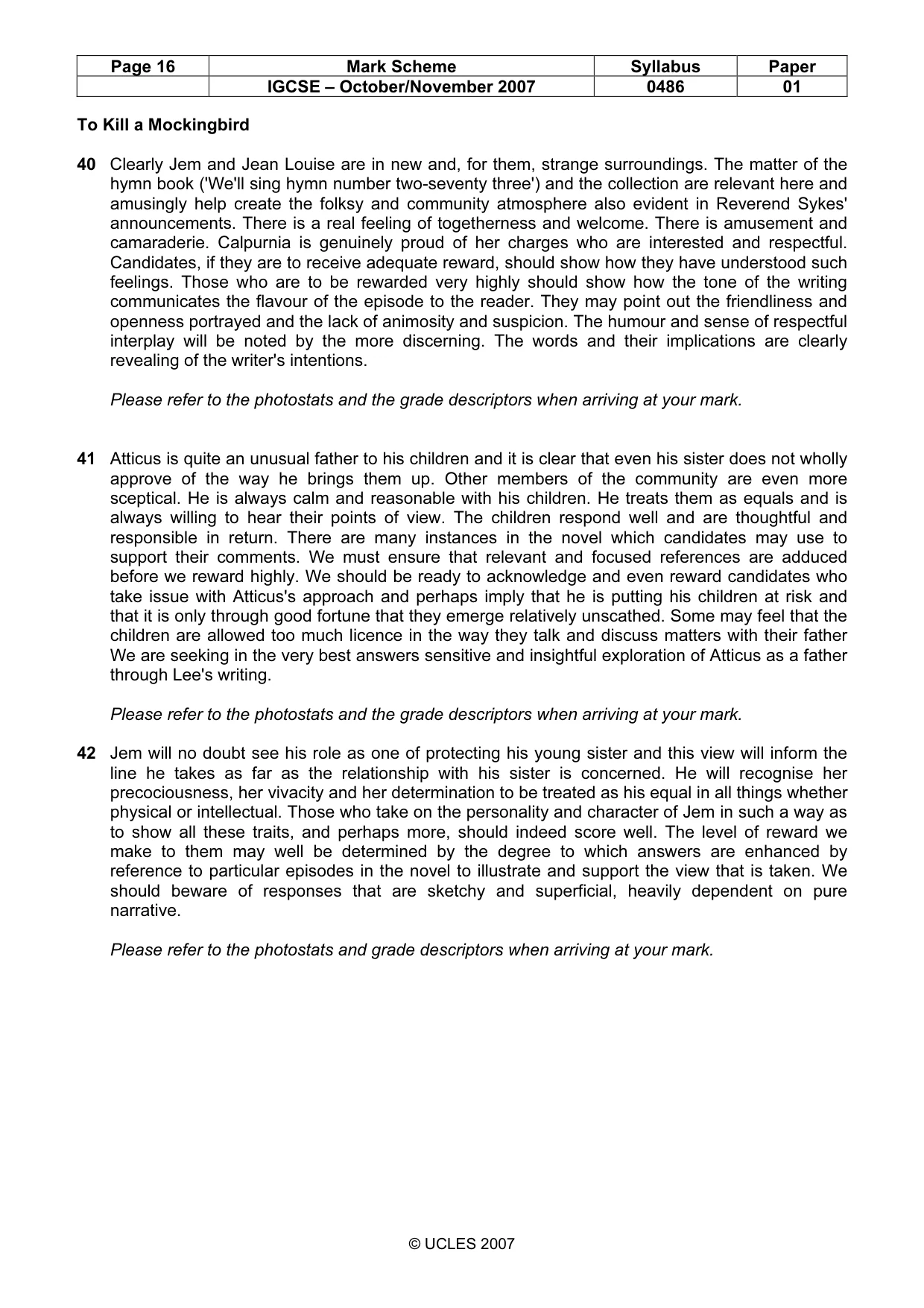 Mark scheme, page 16 of 18
