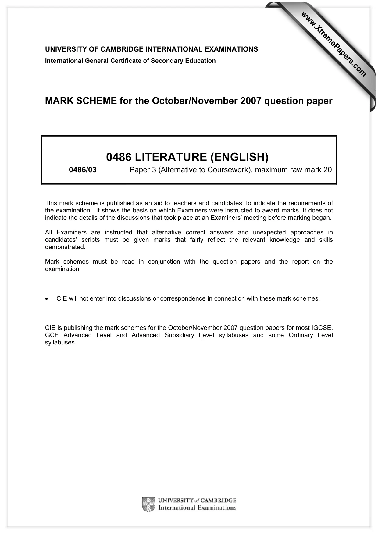 Mark scheme, page 1 of 5