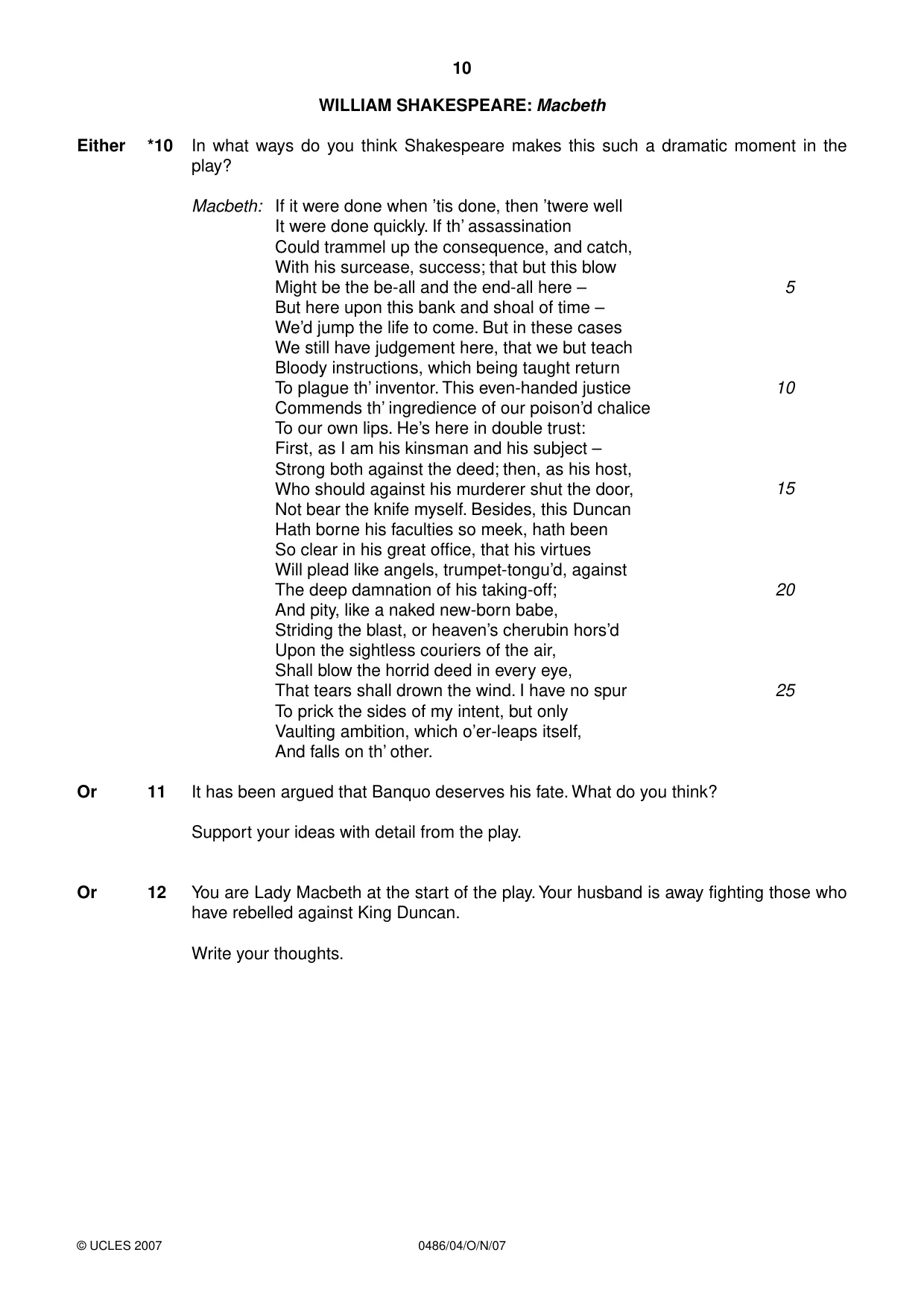 Cambridge IGCSE English - Literature 0486 2007 Oct/Nov Paper 4 · Variant 0 question paper, page 8 of 34