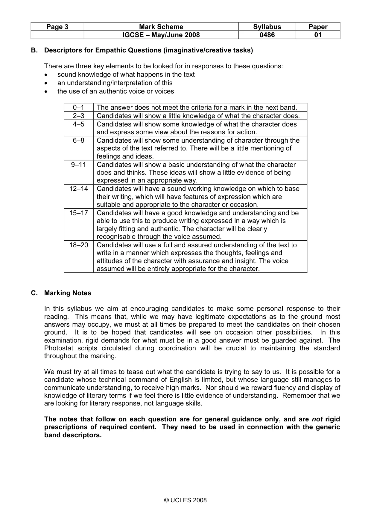 Mark scheme, page 3 of 18