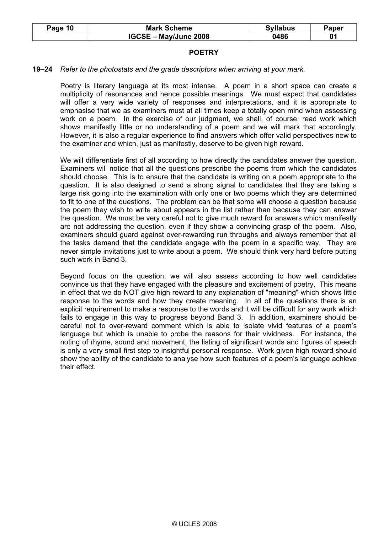 Mark scheme, page 10 of 18