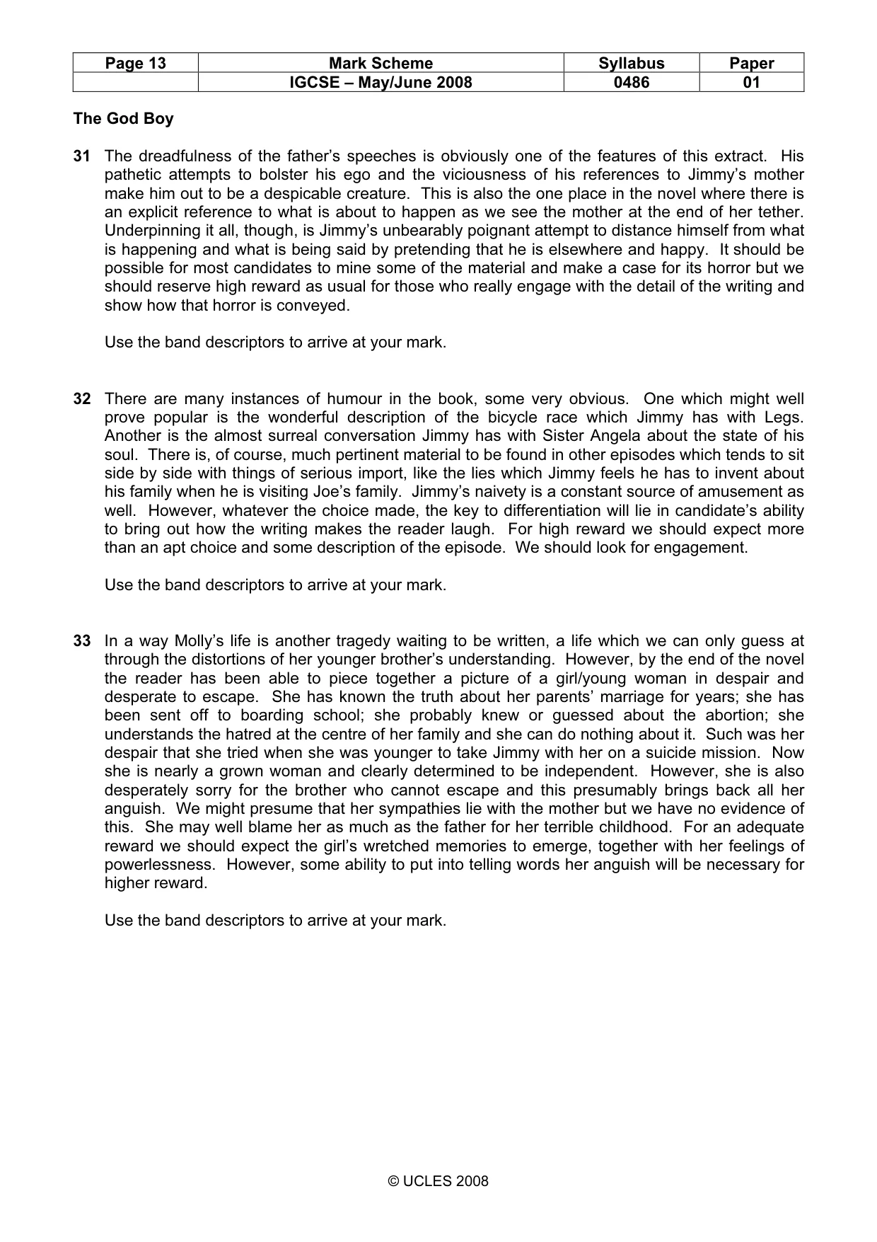 Mark scheme, page 13 of 18