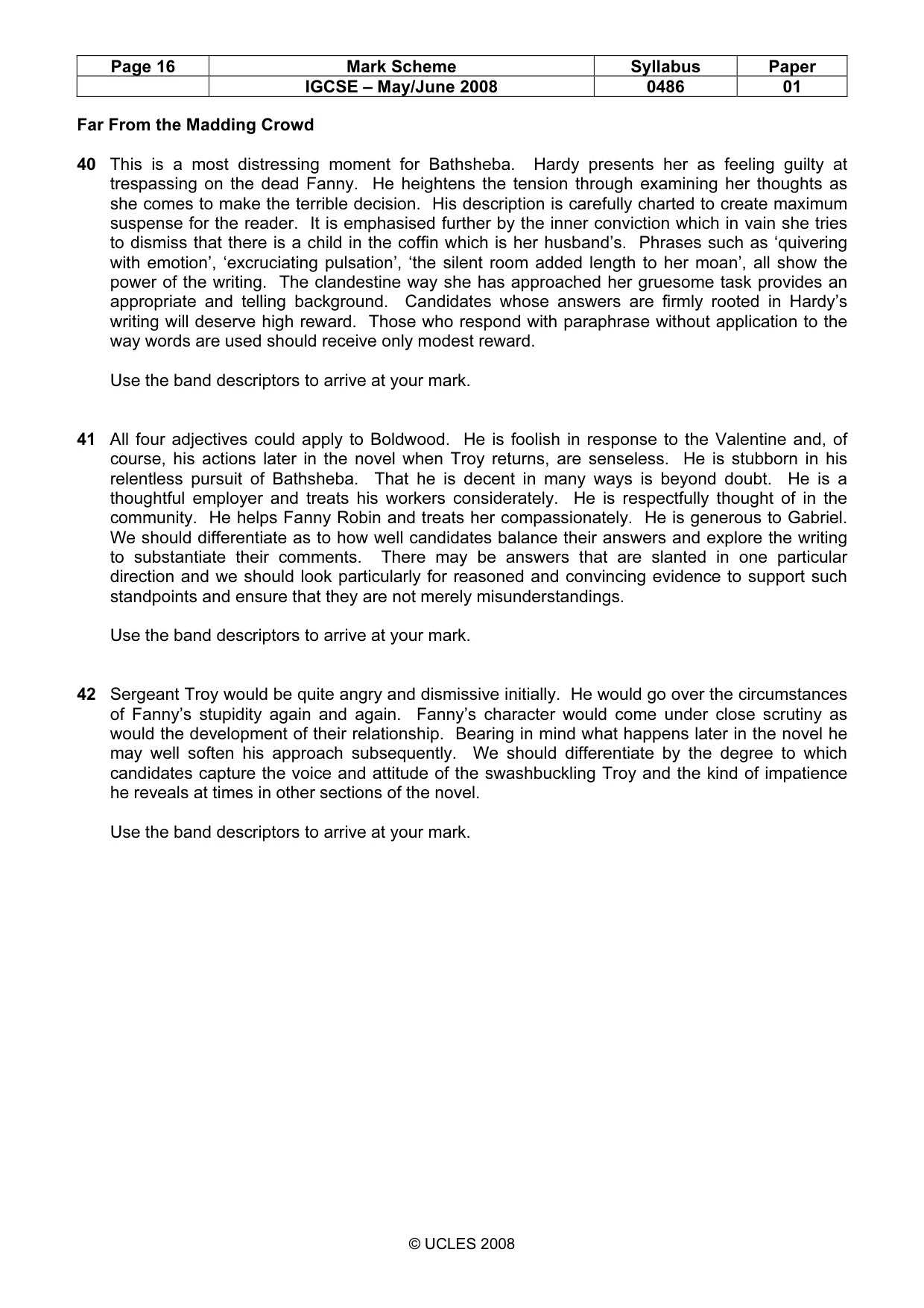 Mark scheme, page 16 of 18