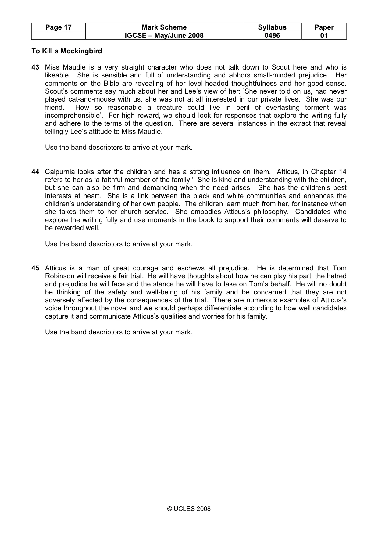 Mark scheme, page 17 of 18