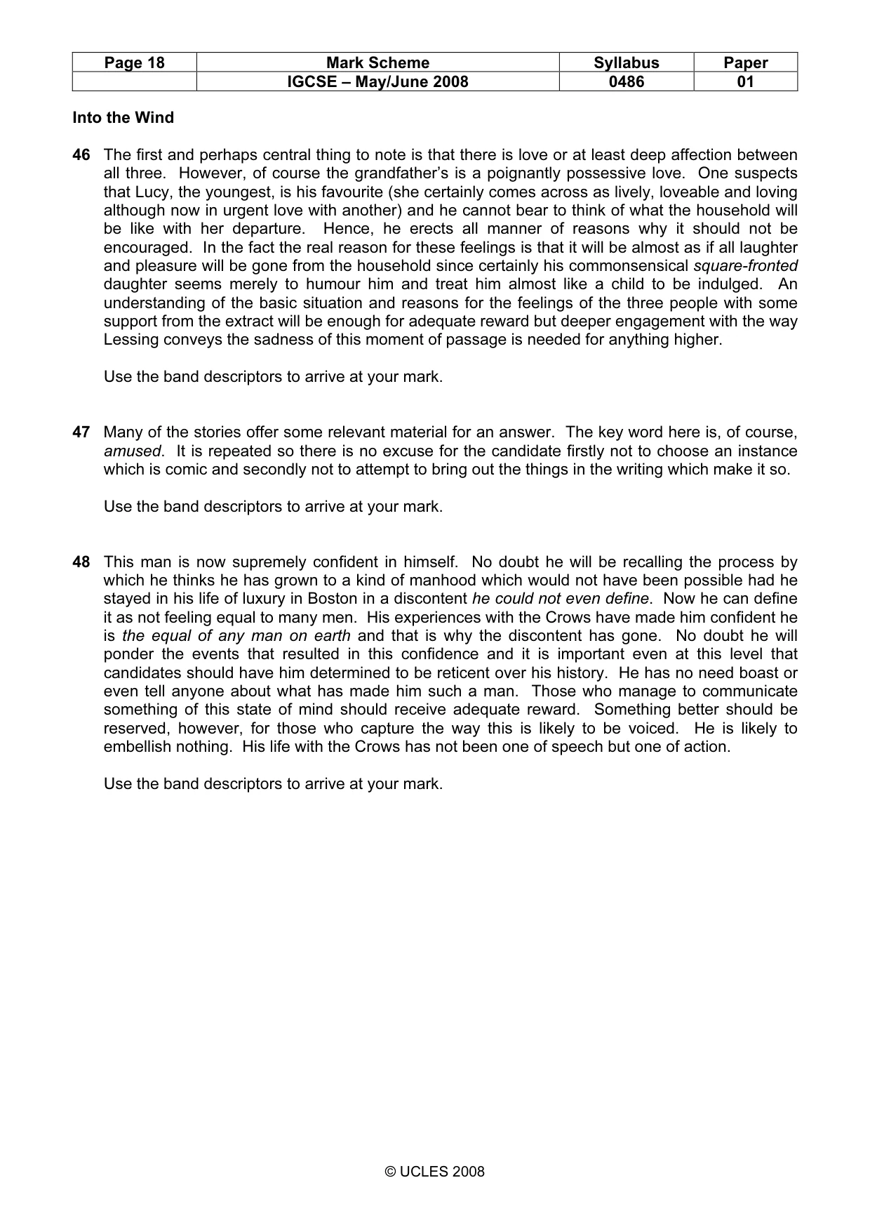 Mark scheme, page 18 of 18