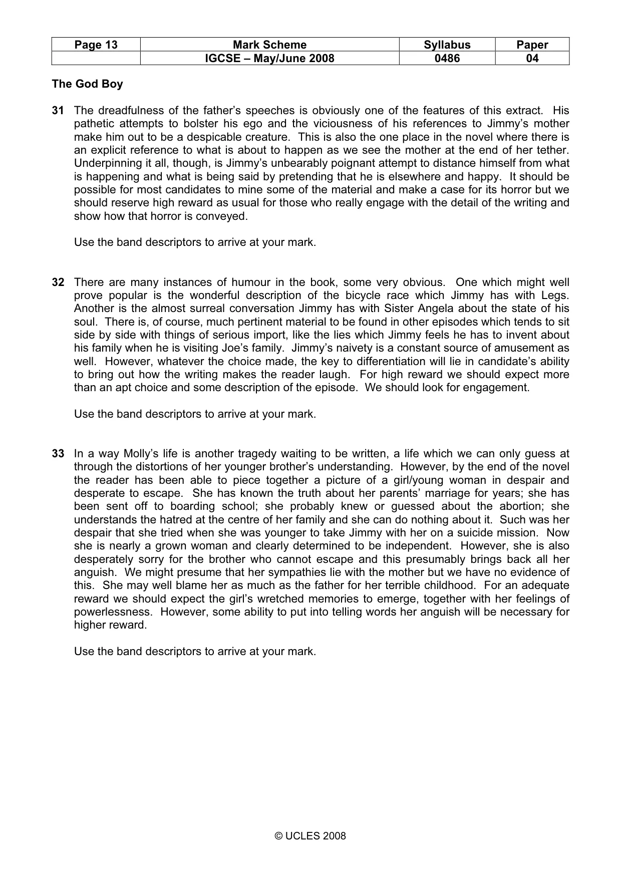 Mark scheme, page 13 of 18