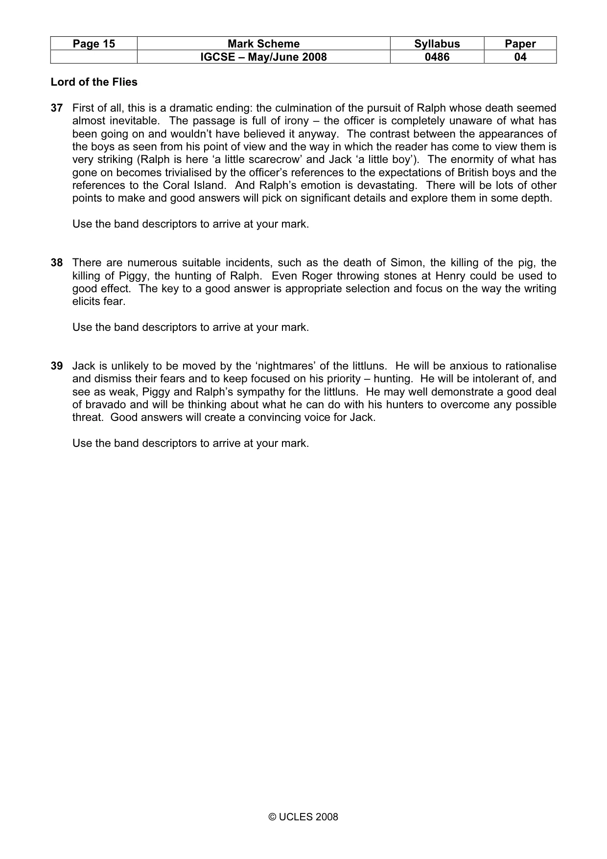Mark scheme, page 15 of 18