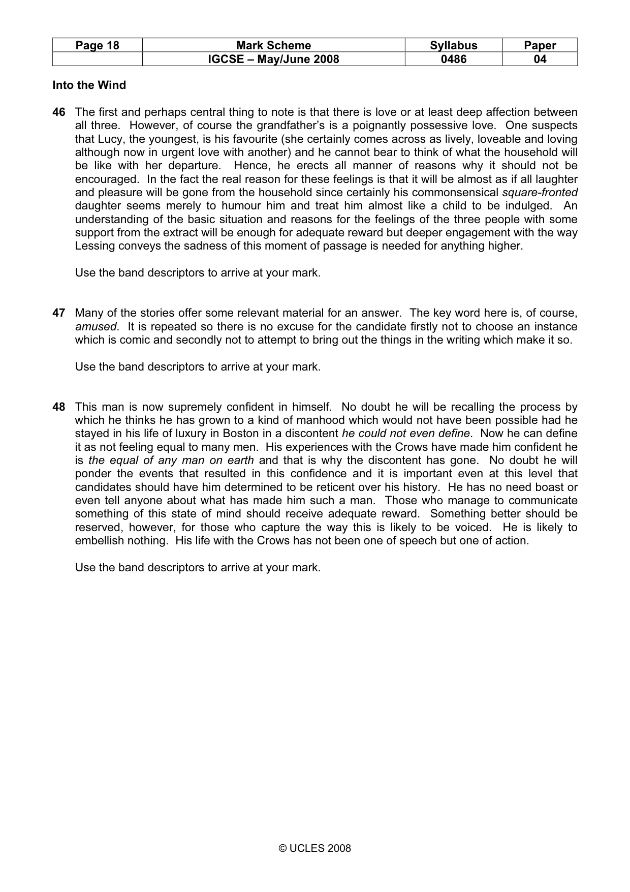 Mark scheme, page 18 of 18