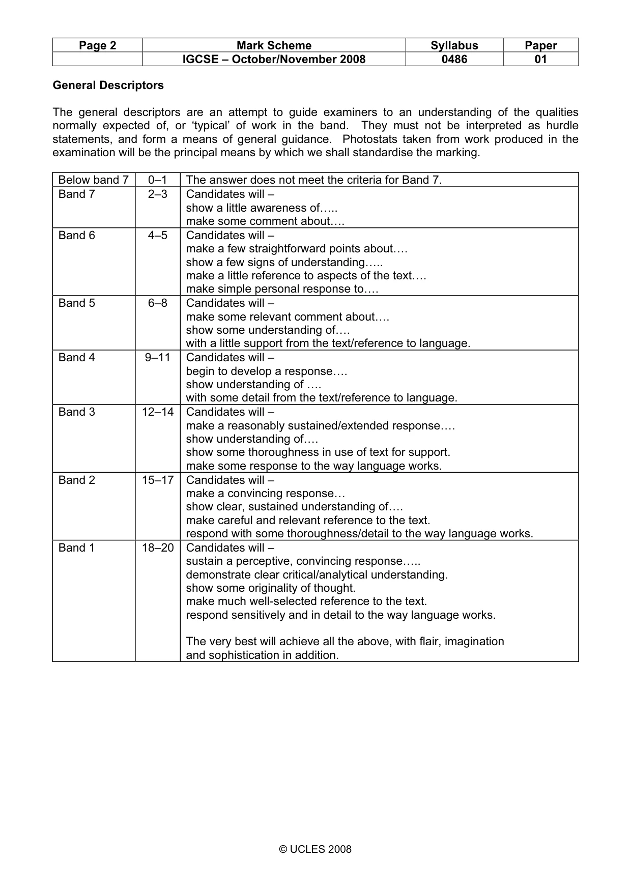Mark scheme, page 2 of 18