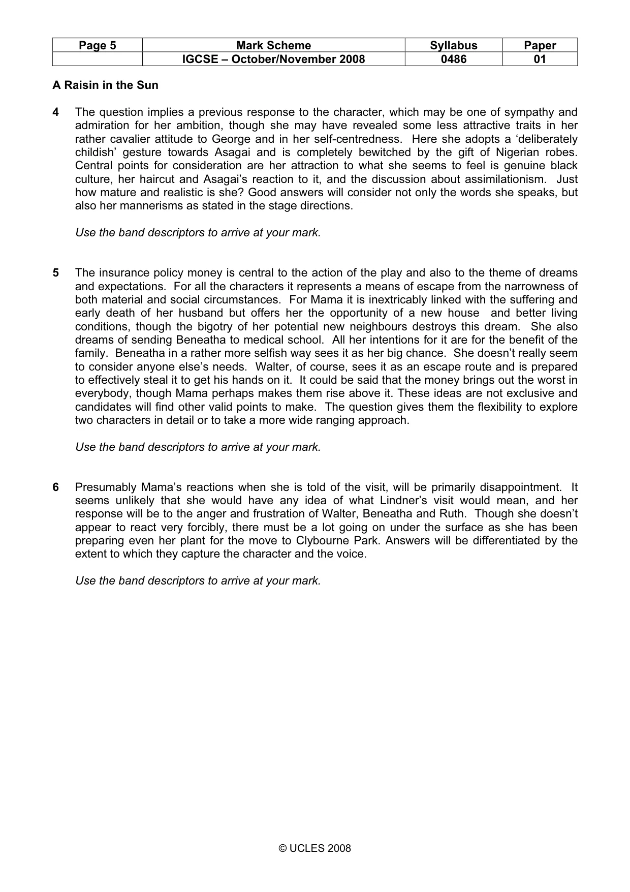Mark scheme, page 5 of 18