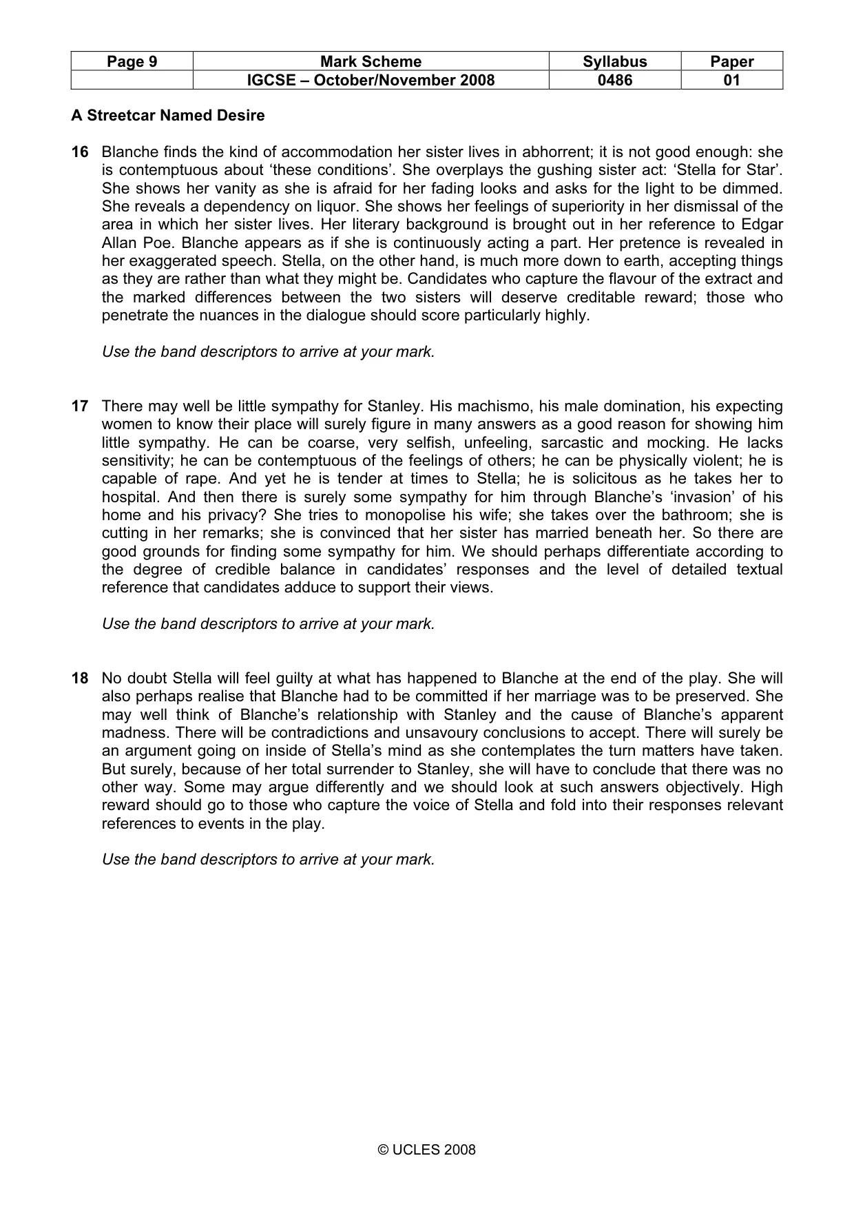 Mark scheme, page 9 of 18