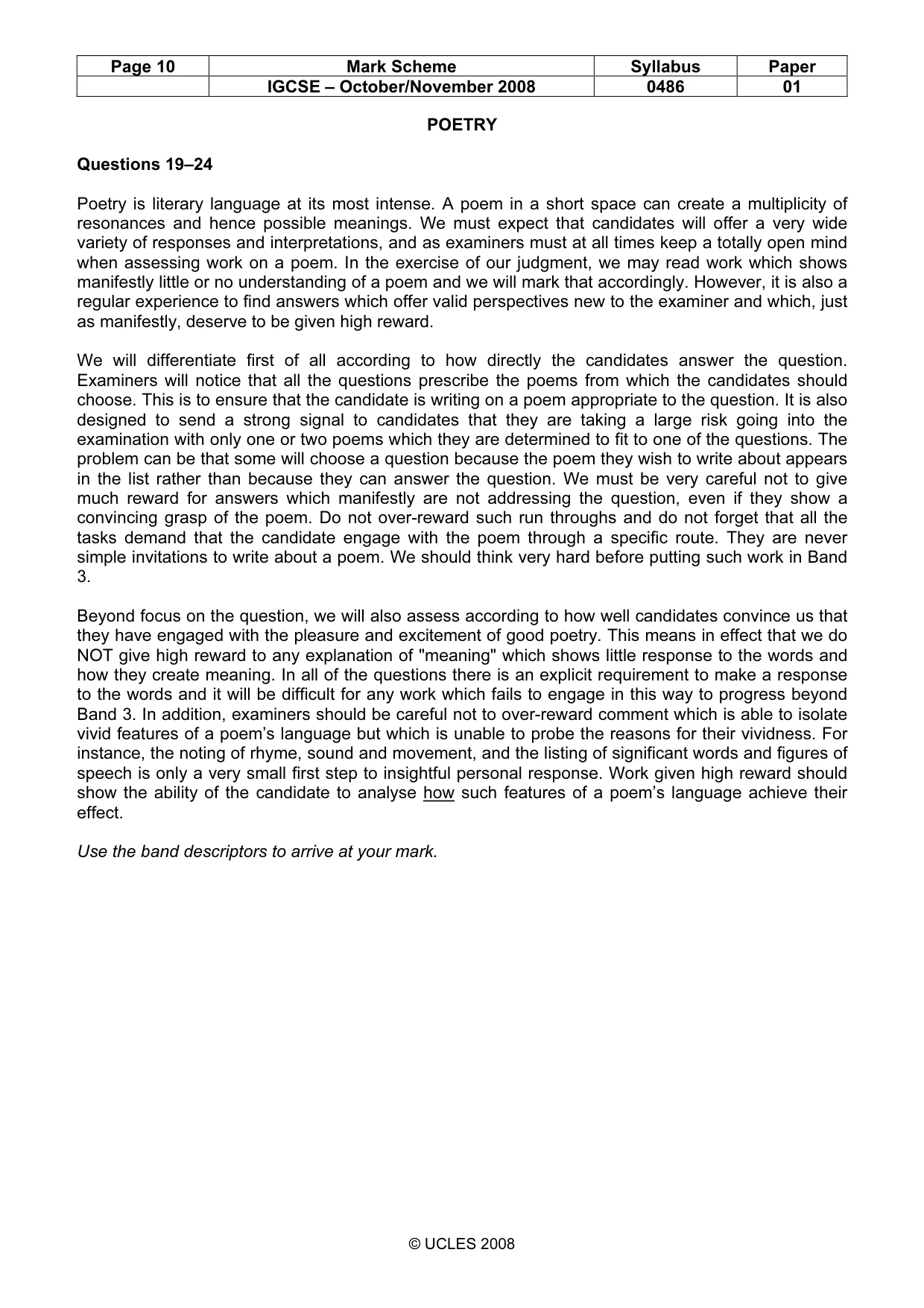 Mark scheme, page 10 of 18