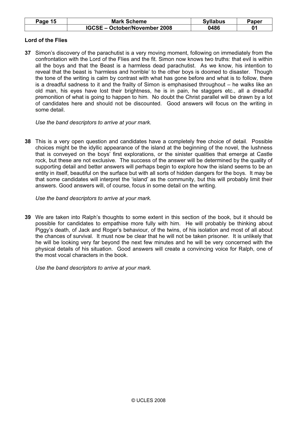 Mark scheme, page 15 of 18