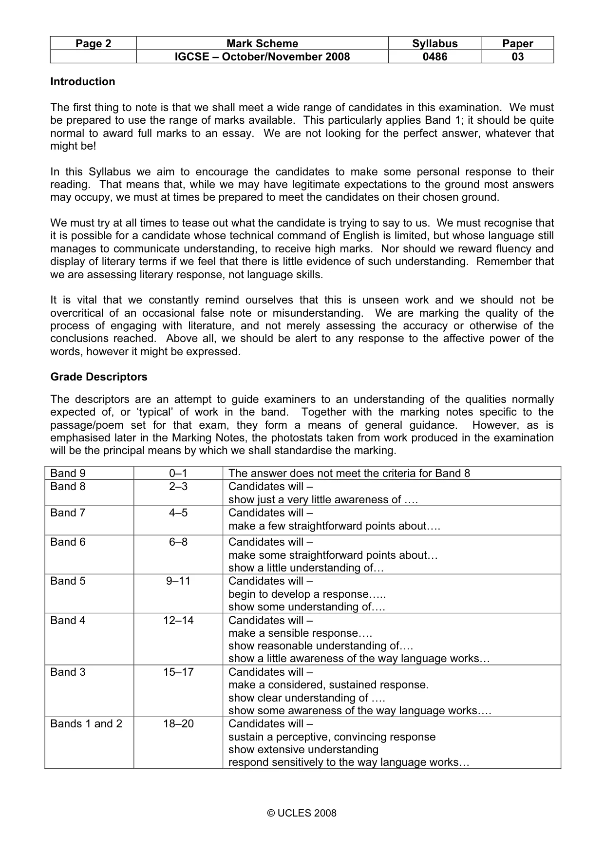 Mark scheme, page 2 of 6