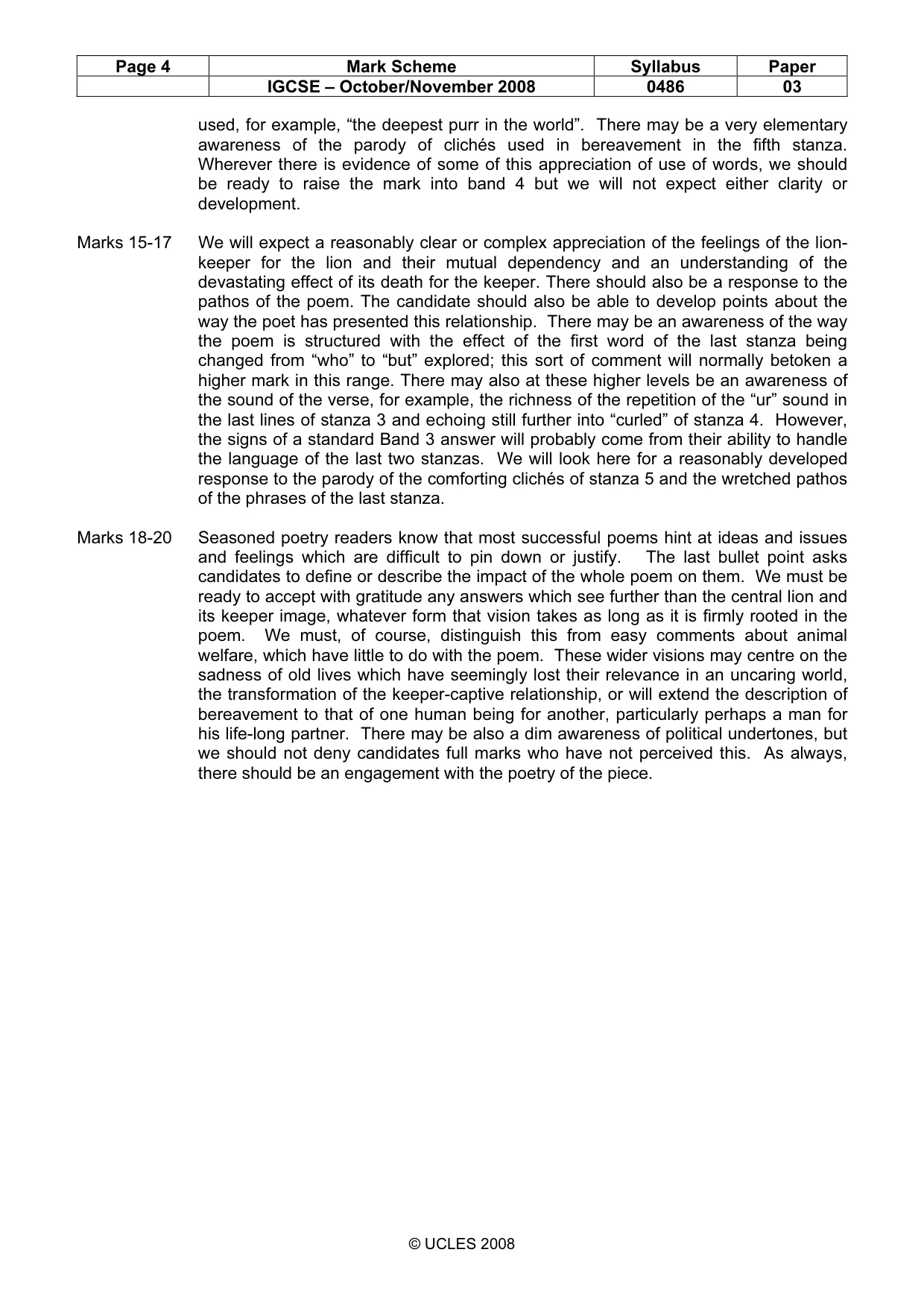 Mark scheme, page 4 of 6