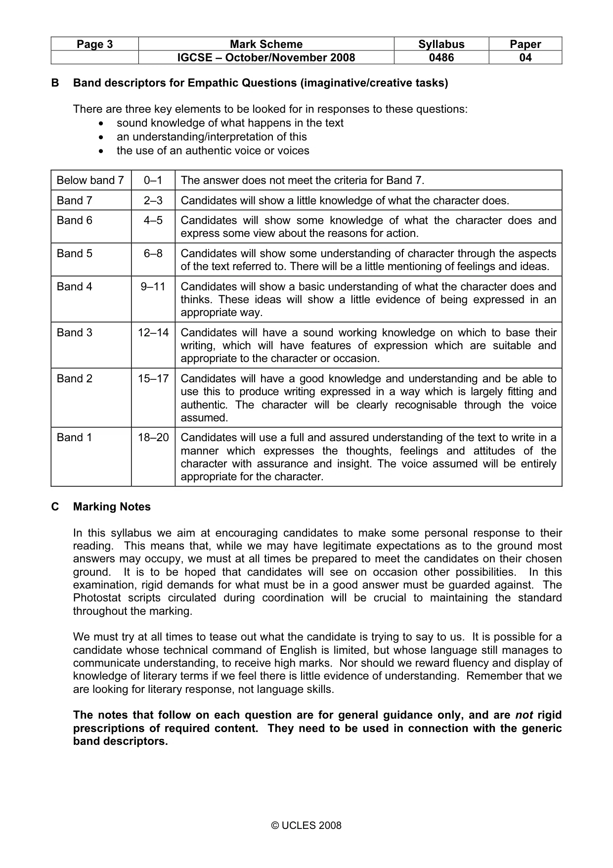 Mark scheme, page 3 of 18