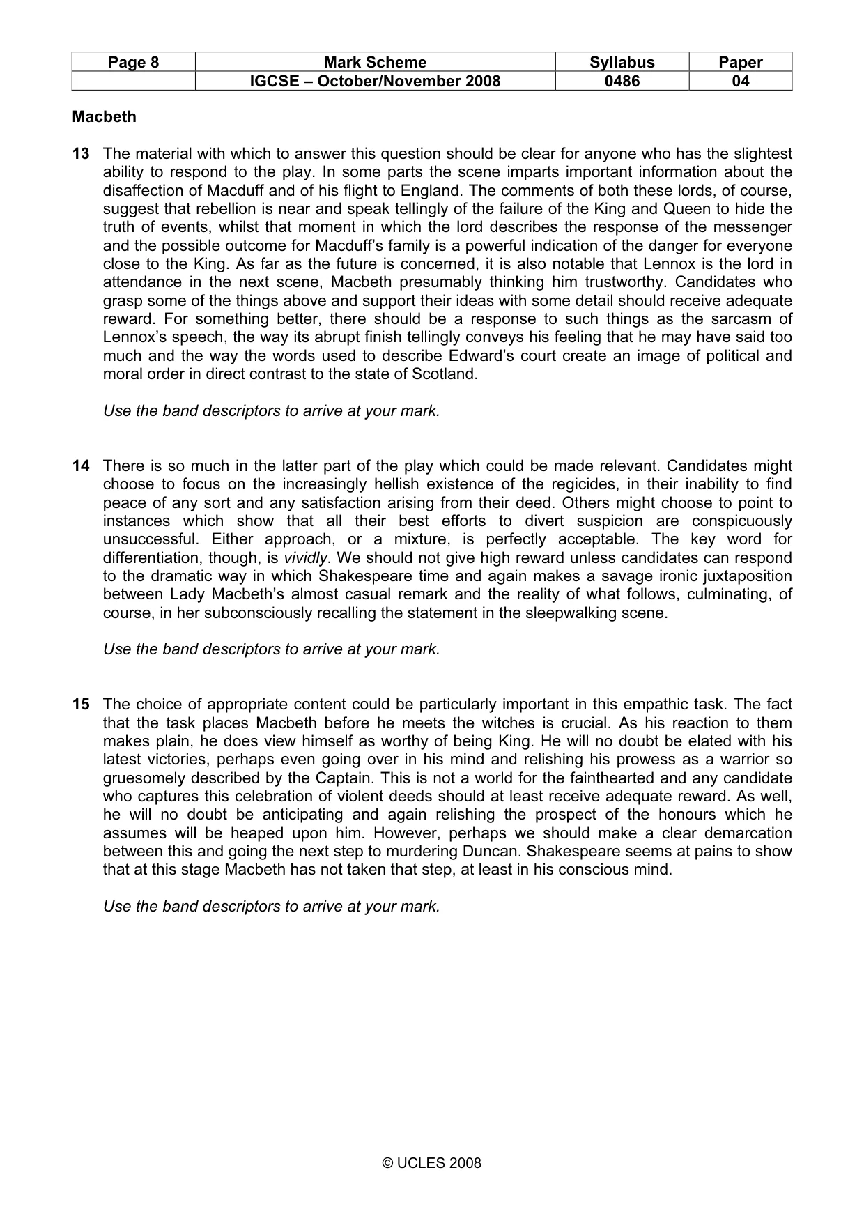 Mark scheme, page 8 of 18