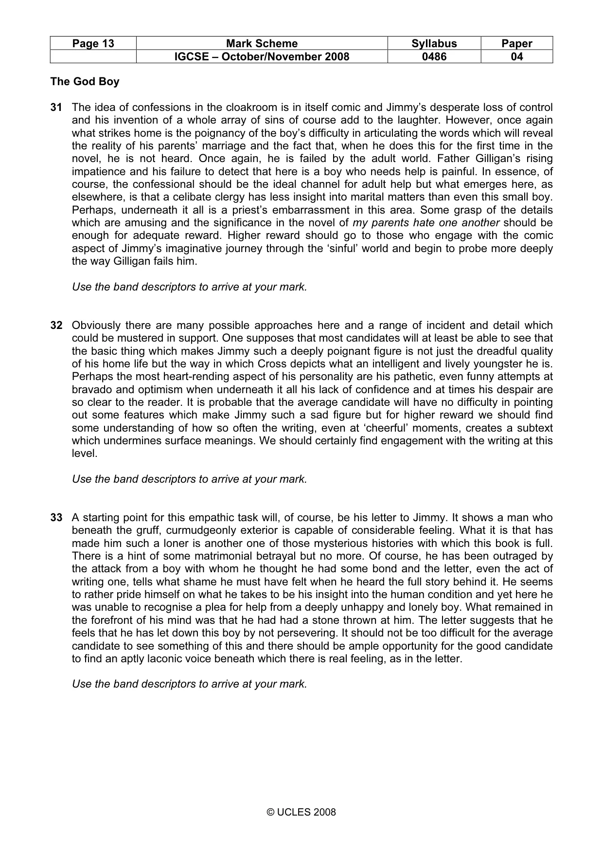 Mark scheme, page 13 of 18