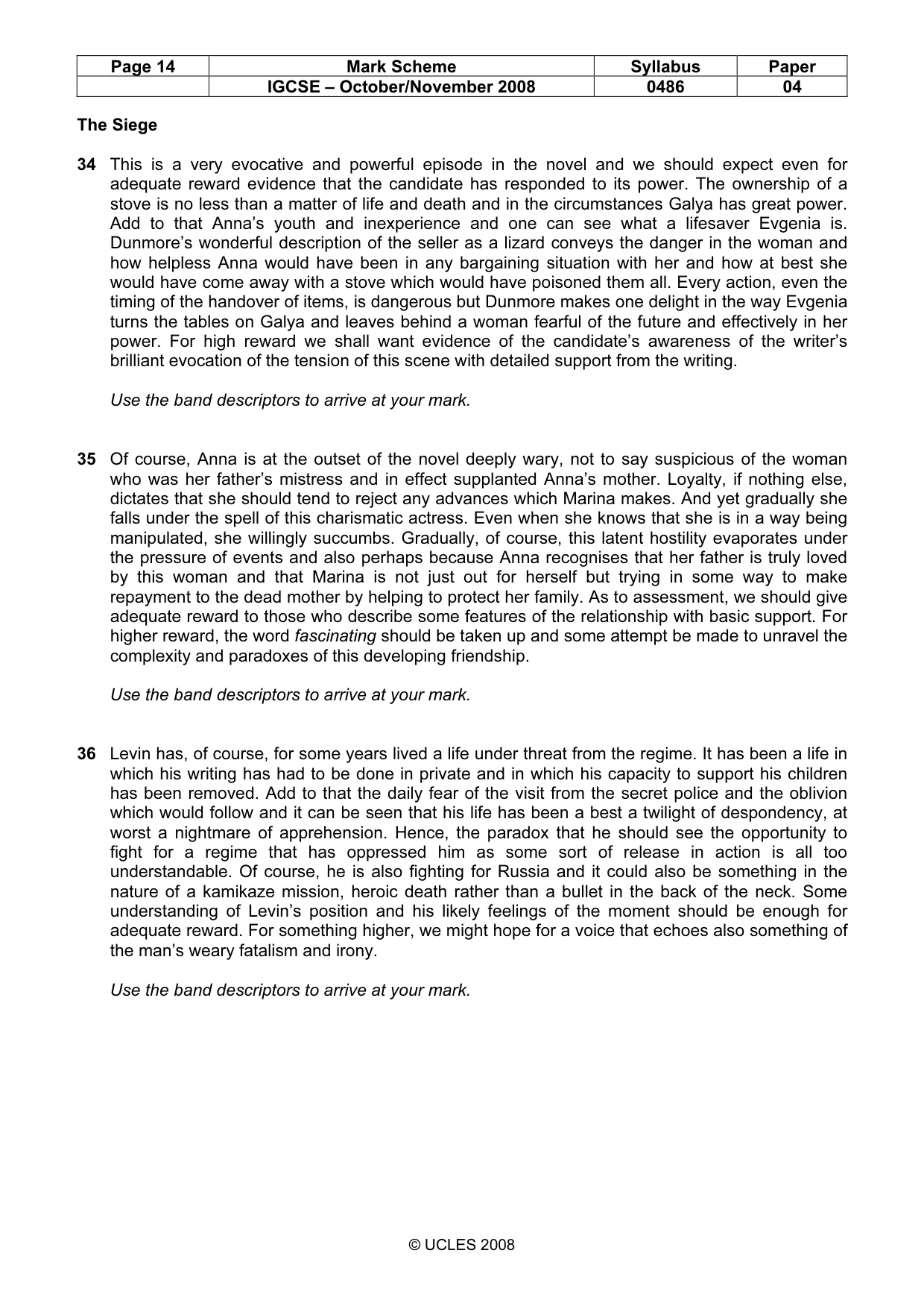 Mark scheme, page 14 of 18