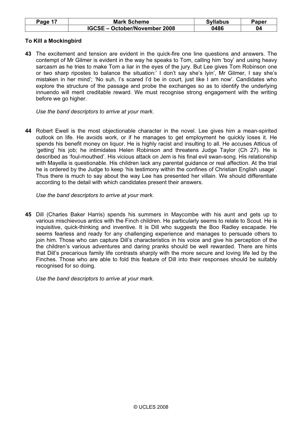 Mark scheme, page 17 of 18