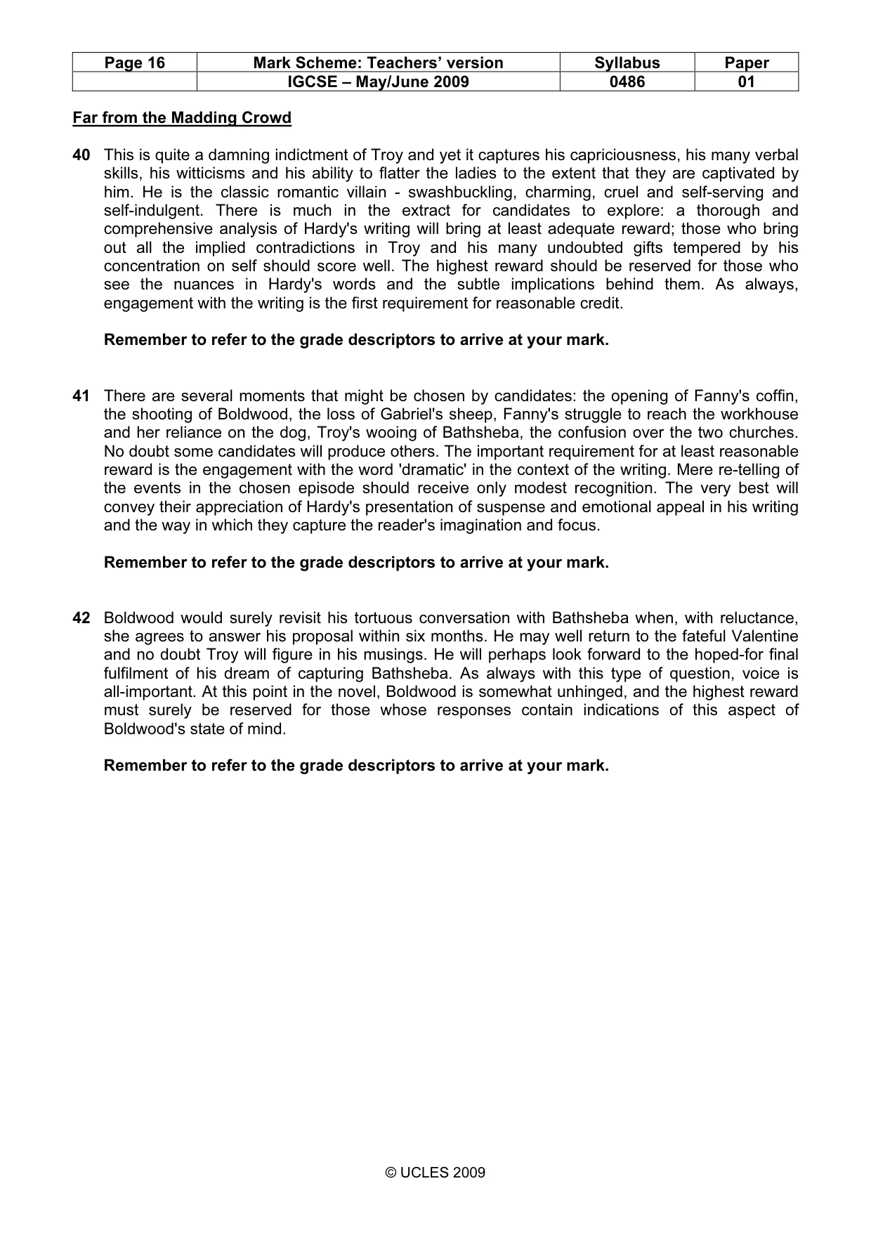 Mark scheme, page 16 of 18