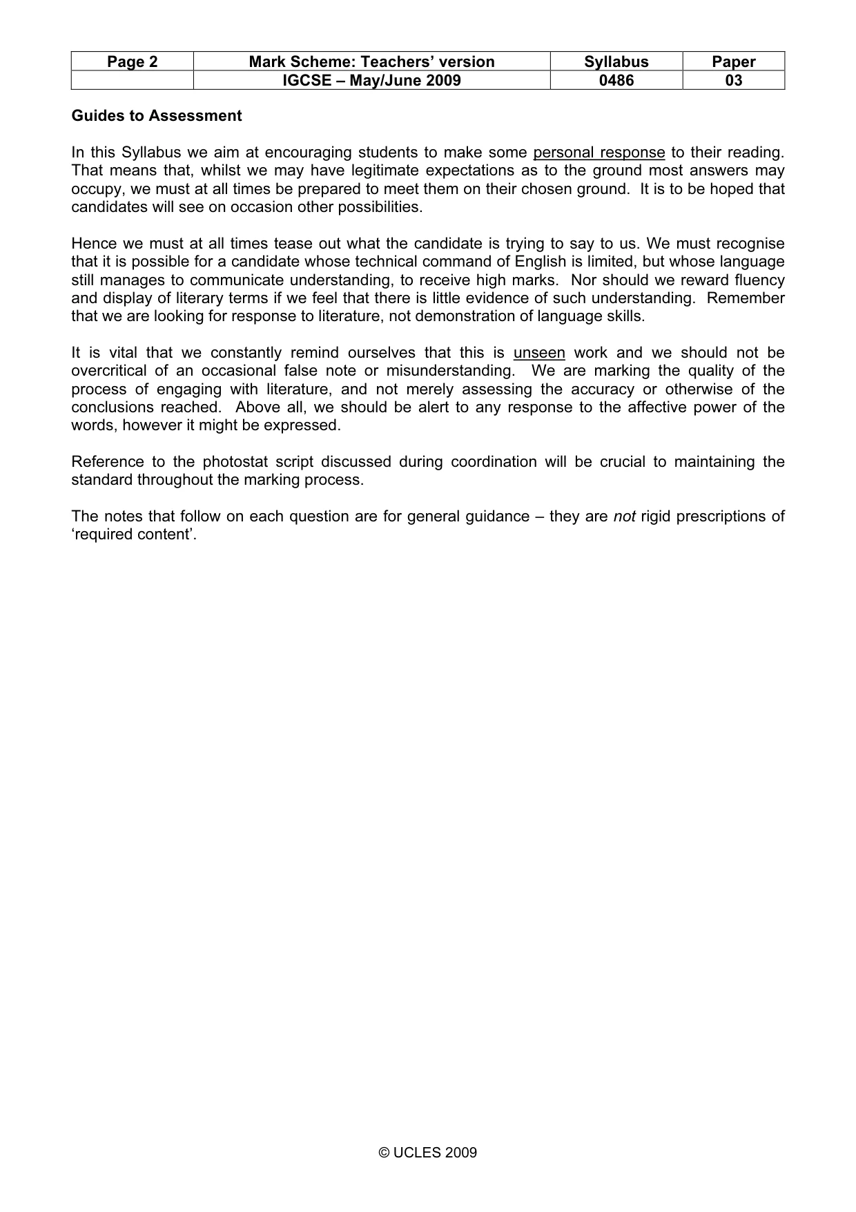 Mark scheme, page 2 of 7