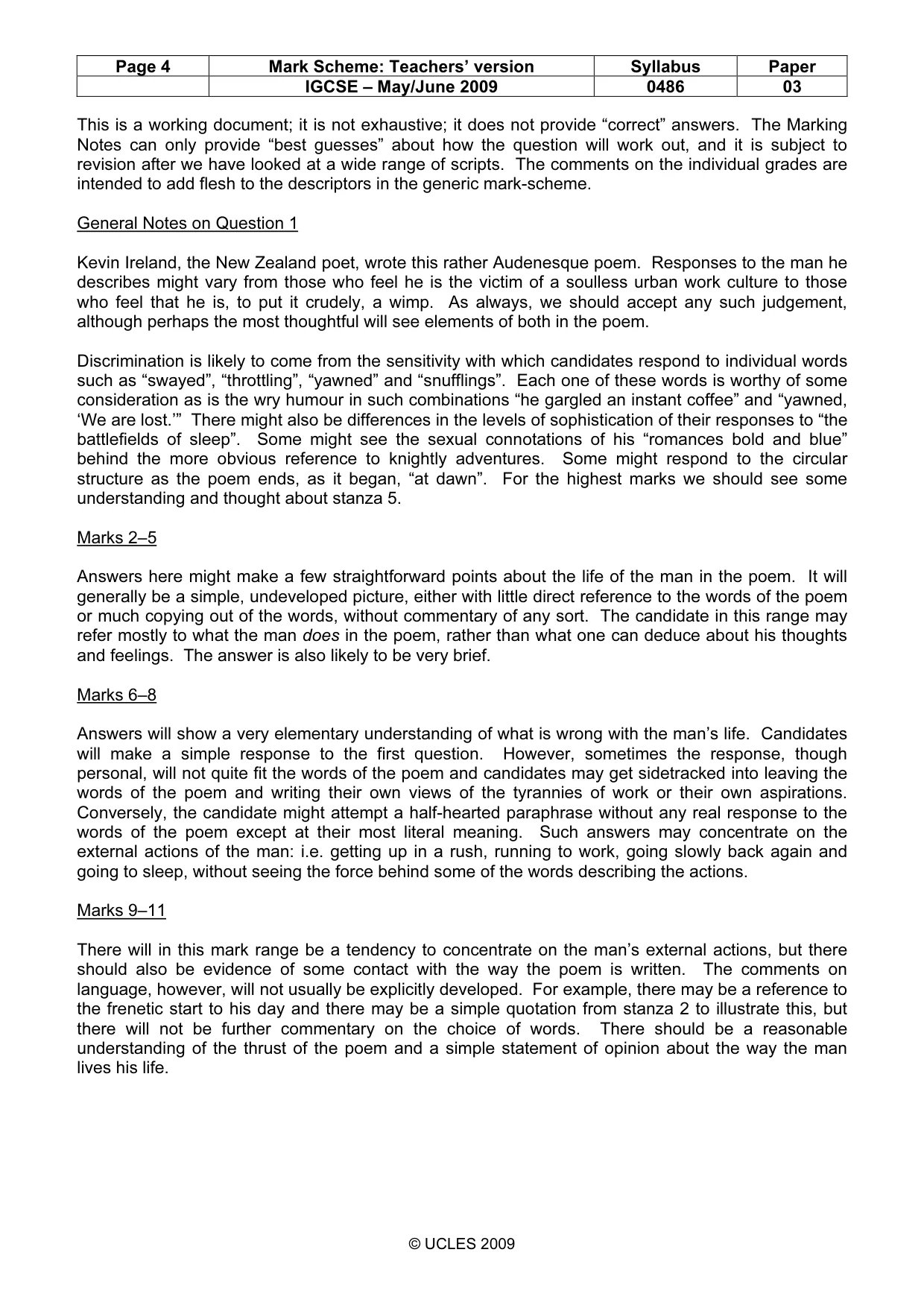 Mark scheme, page 4 of 7